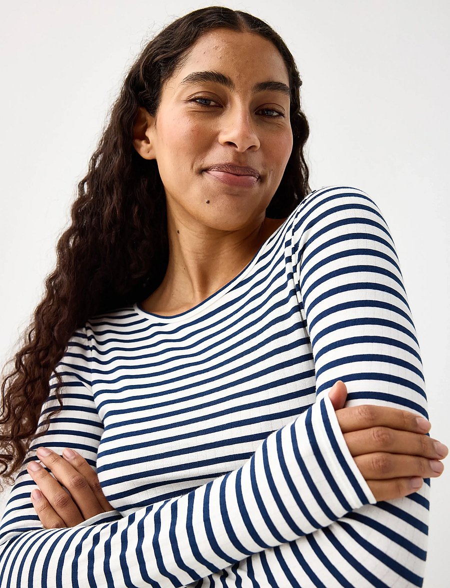 Lindex - Pyjama top - oberteile - dark dusty blue - 4
