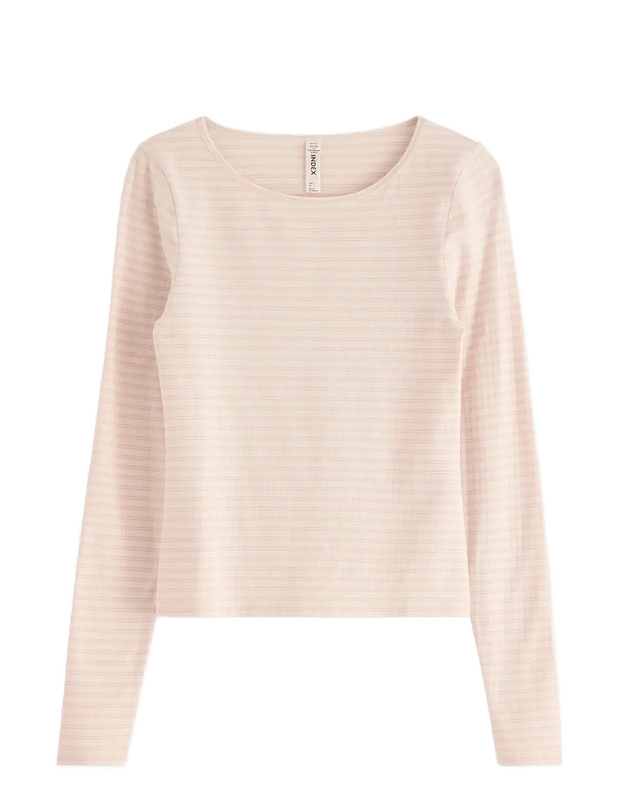 Lindex - Top Pyjama long sleeve jersey - Överdelar - light dusty pink - 1