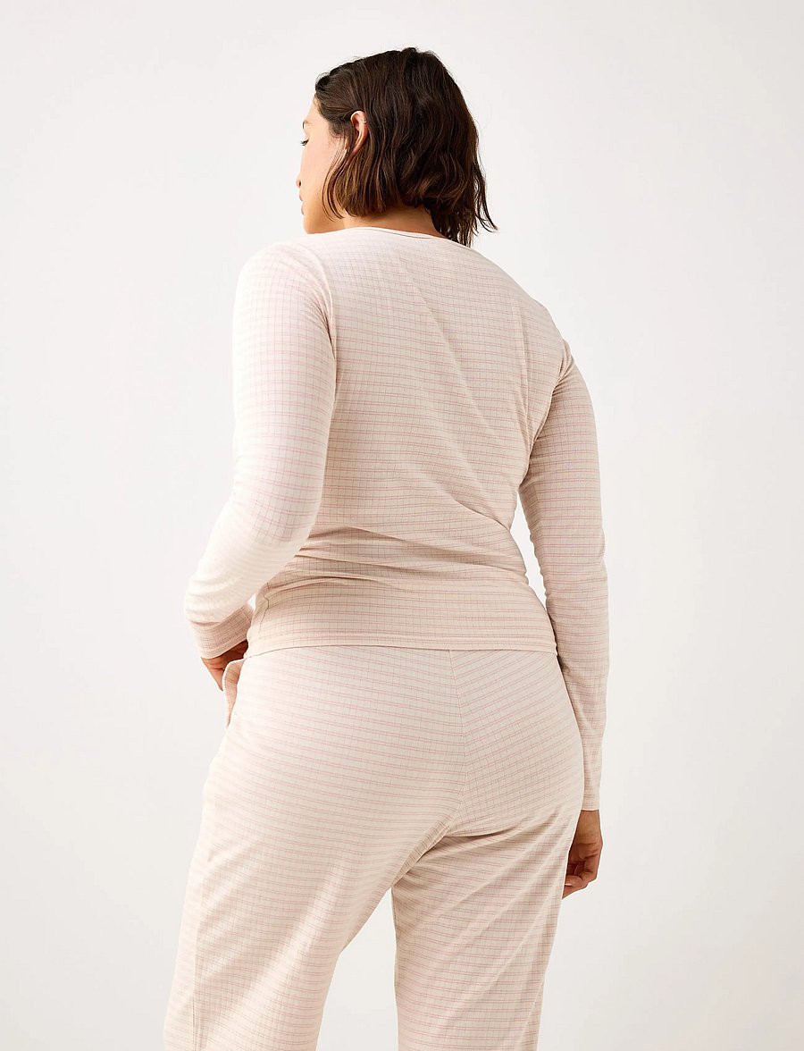 Lindex - Top Pyjama long sleeve jersey - Överdelar - light dusty pink - 3