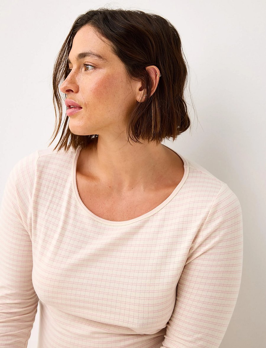 Lindex - Top Pyjama long sleeve jersey - Överdelar - light dusty pink - 4