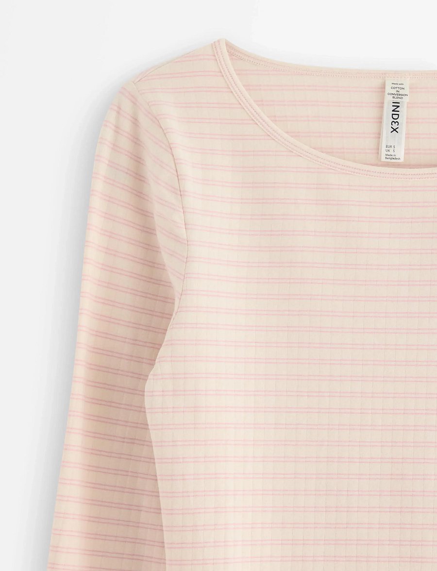 Lindex - Top Pyjama long sleeve jersey - Överdelar - light dusty pink - 5