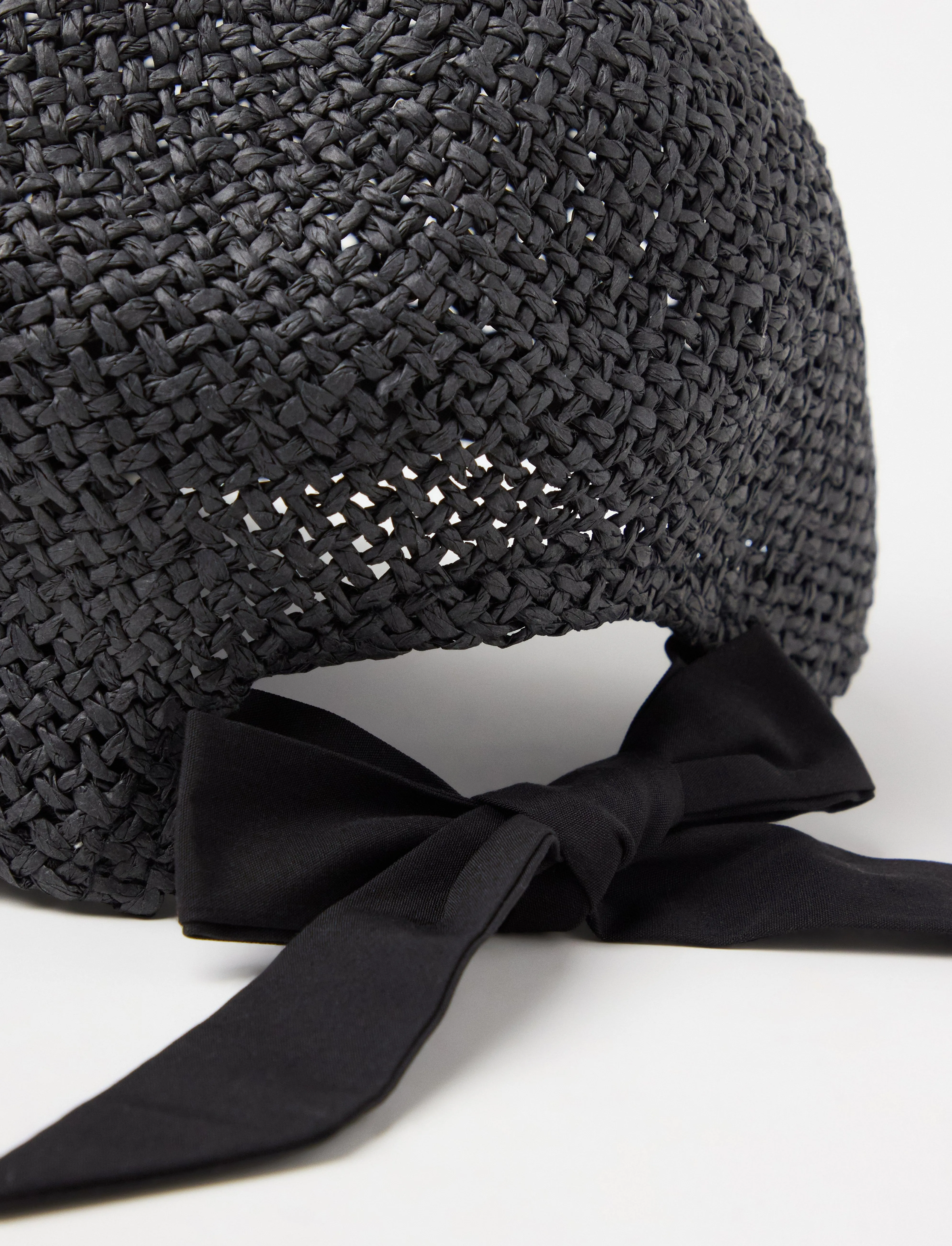 Lindex - Straw cap with tie at back - black - 2