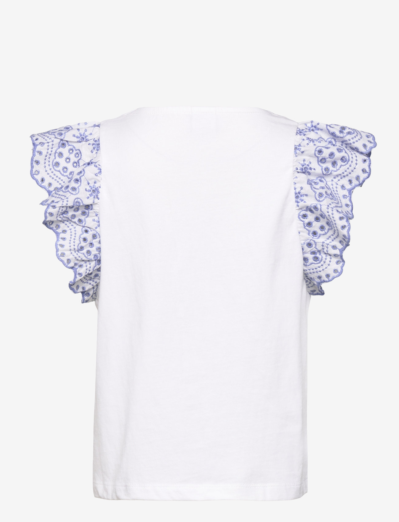 Lindex - Top jersey with Schiffly sleev - laveste priser - light dusty blue - 1