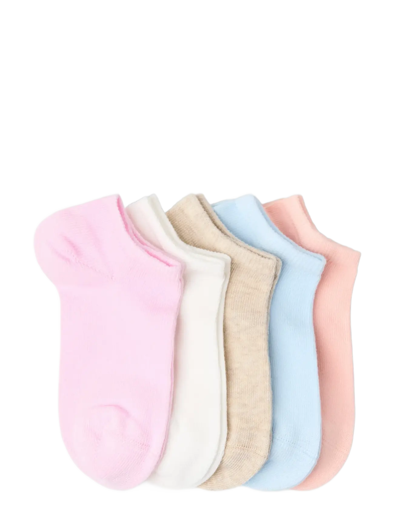 Lindex - 5-pack ankle socks - sokid - light pink - 1