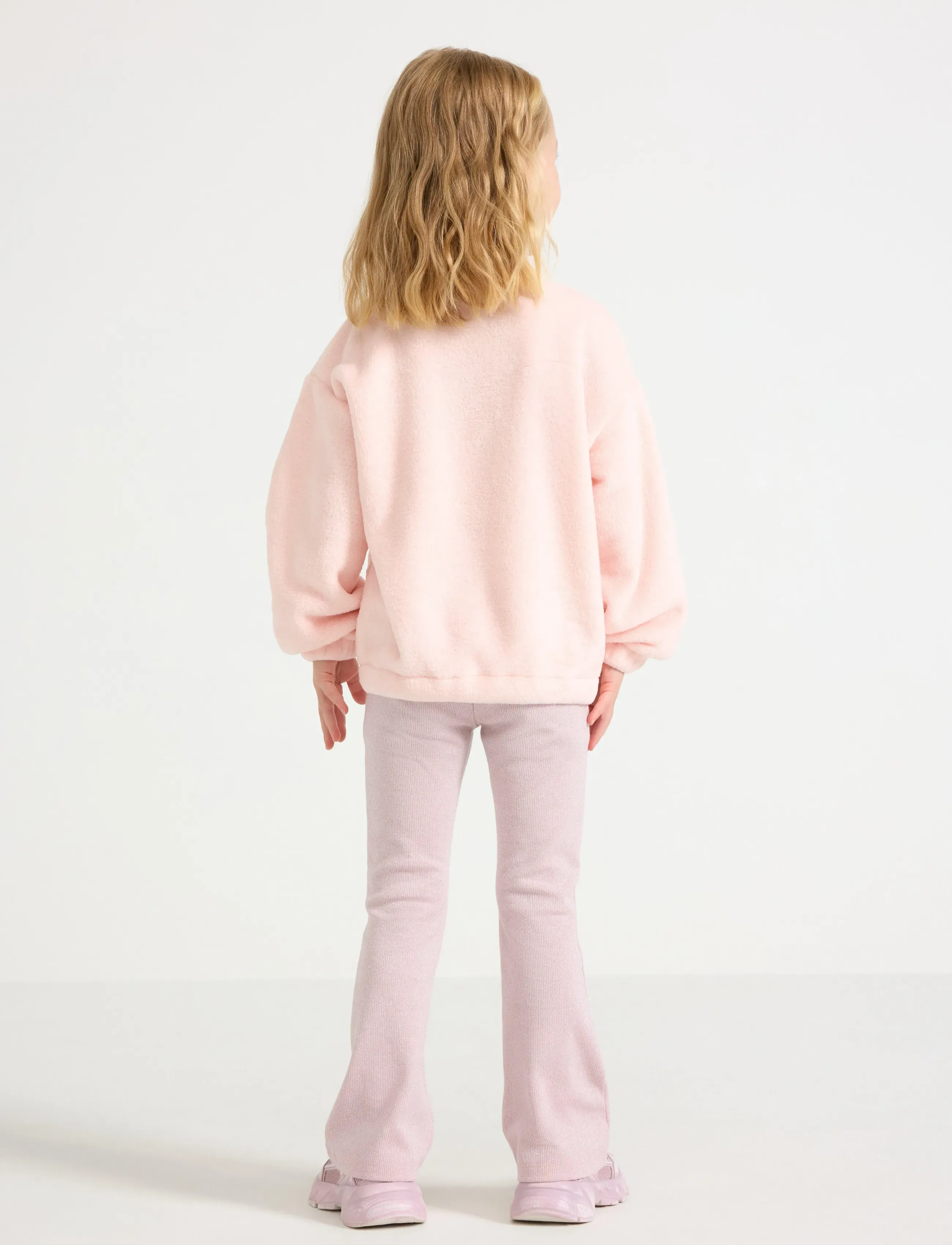 Lindex - Trousers flare lurex rib - baby trousers - light pink - 3