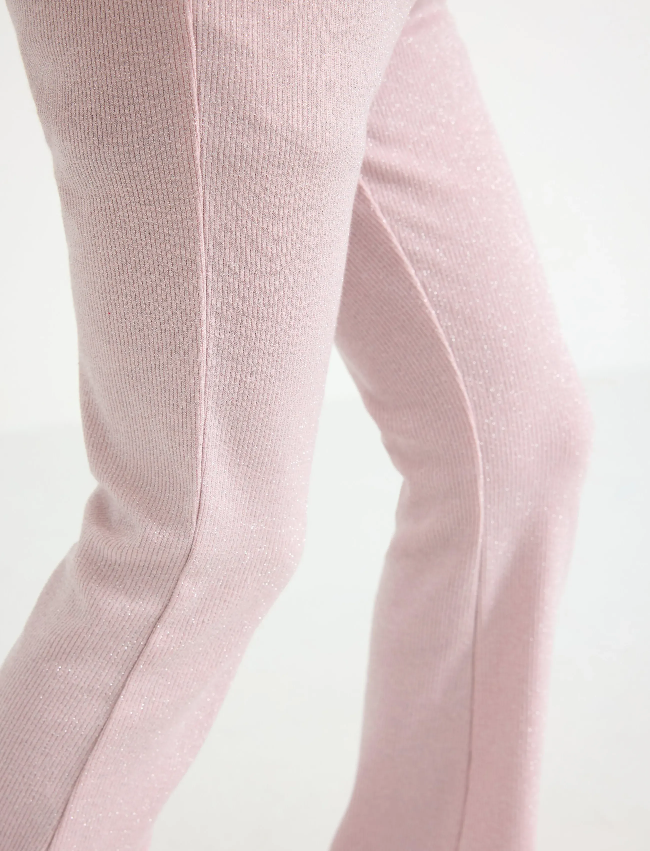 Lindex - Trousers flare lurex rib - baby trousers - light pink - 4