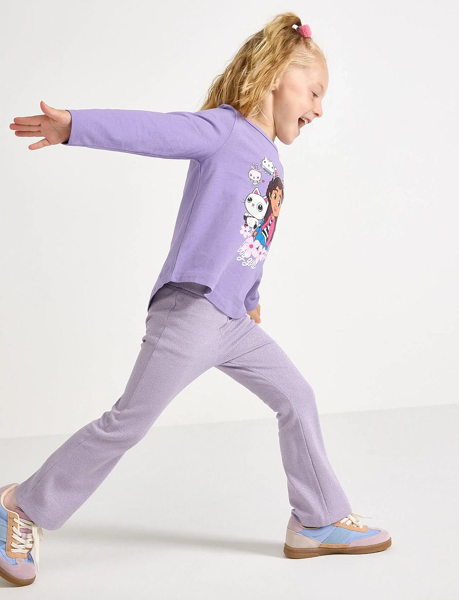 Lindex - Trousers flare lurex rib - babyhosen - lilac - 0