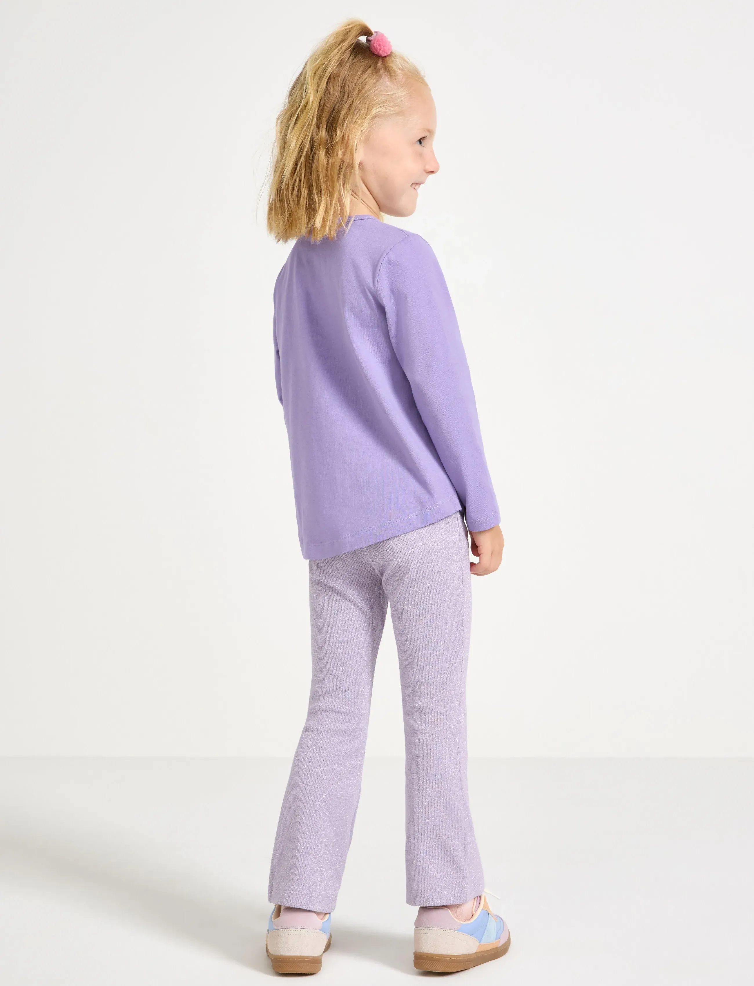 Lindex - Trousers flare lurex rib - baby trousers - lilac - 3