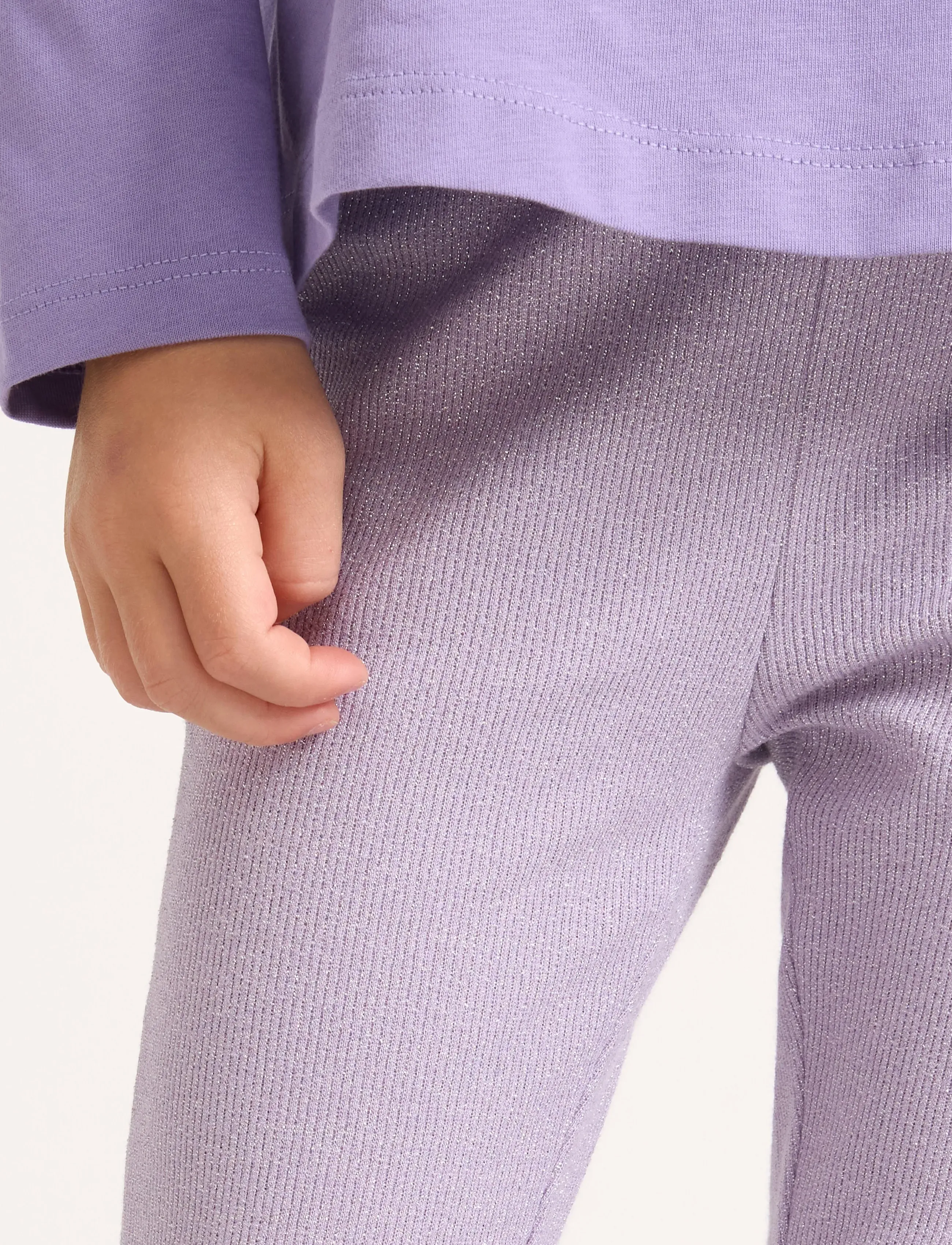 Lindex - Trousers flare lurex rib - babybukser - lilac - 4