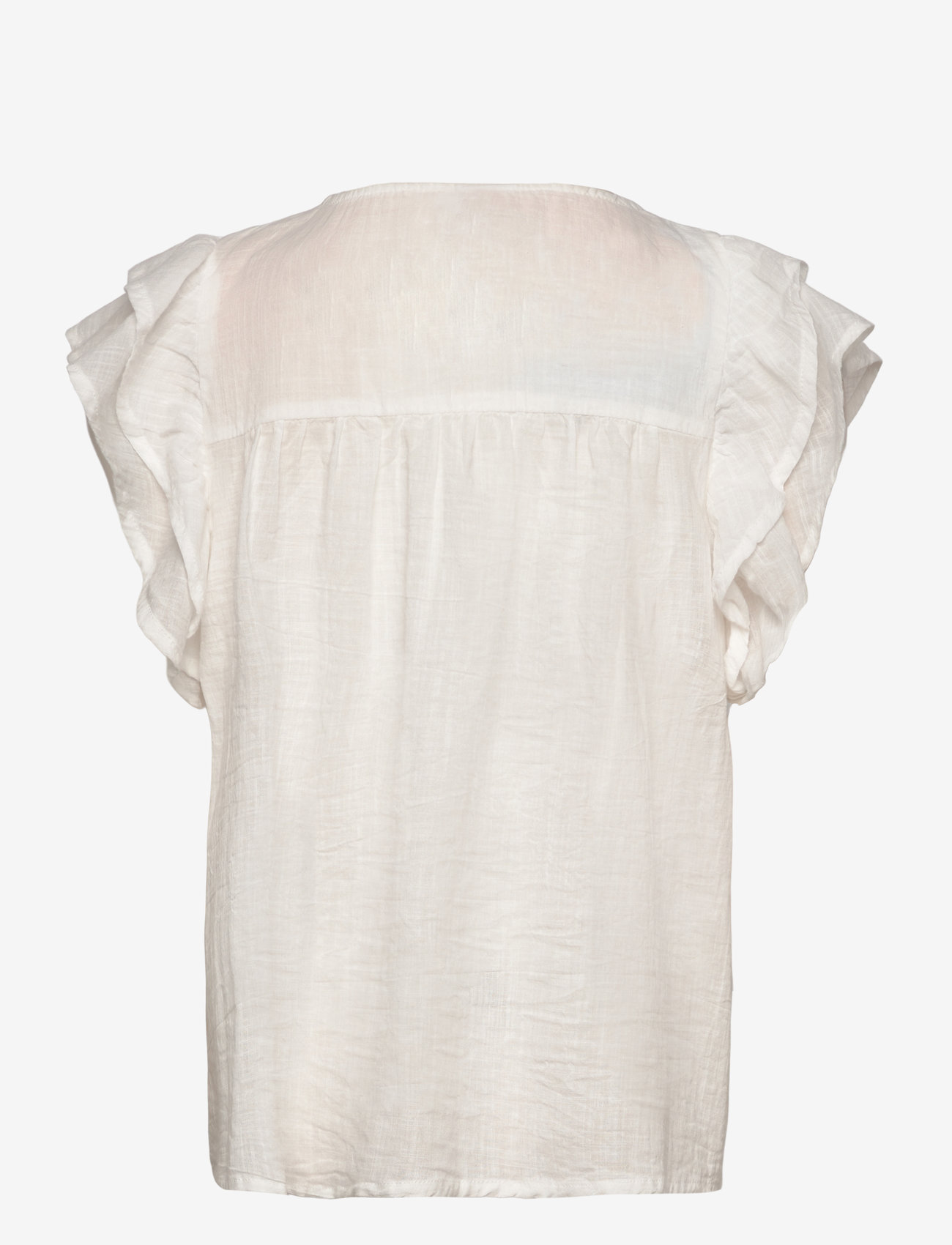 Lindex - Blouse short sleeve with floun - blusen & tuniken - off white - 2