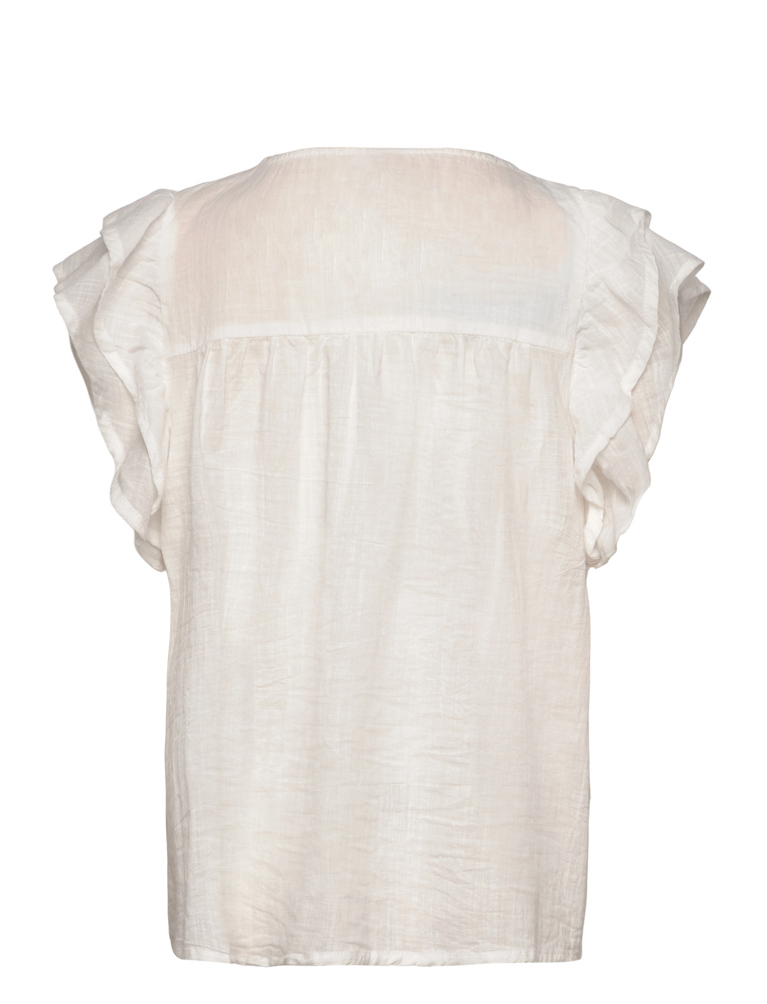 Lindex - Blouse short sleeve with floun - puserot & tunikat - off white - 2