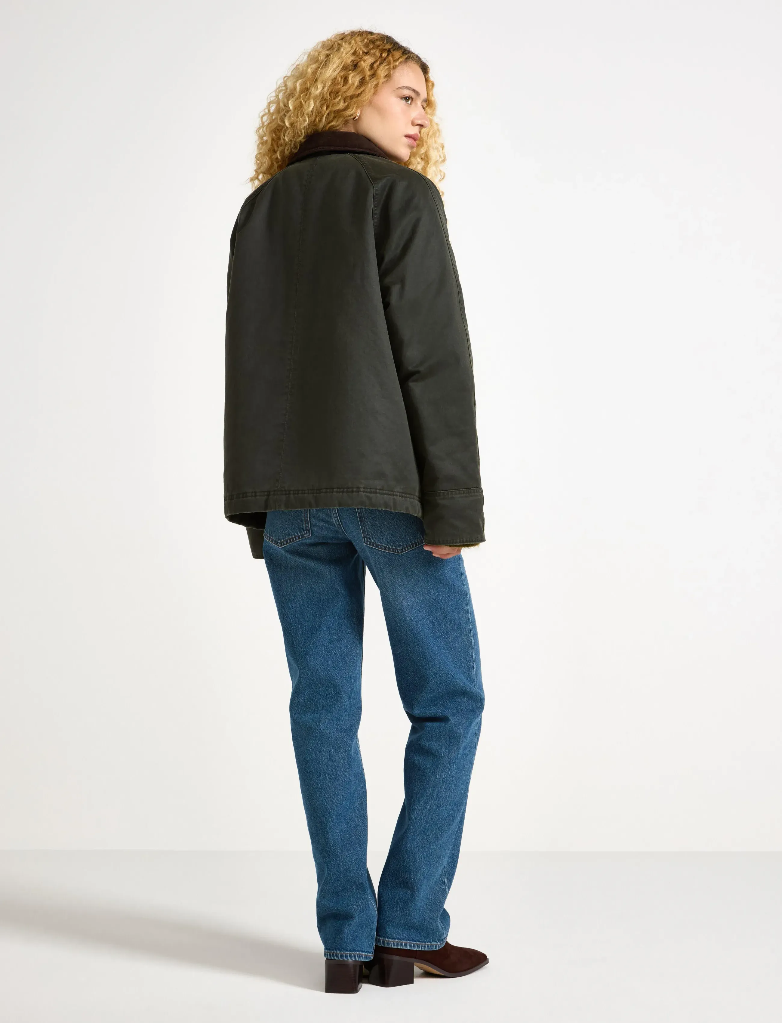 Lindex - Vattert jakke - yttertøy - dark dusty green - 3