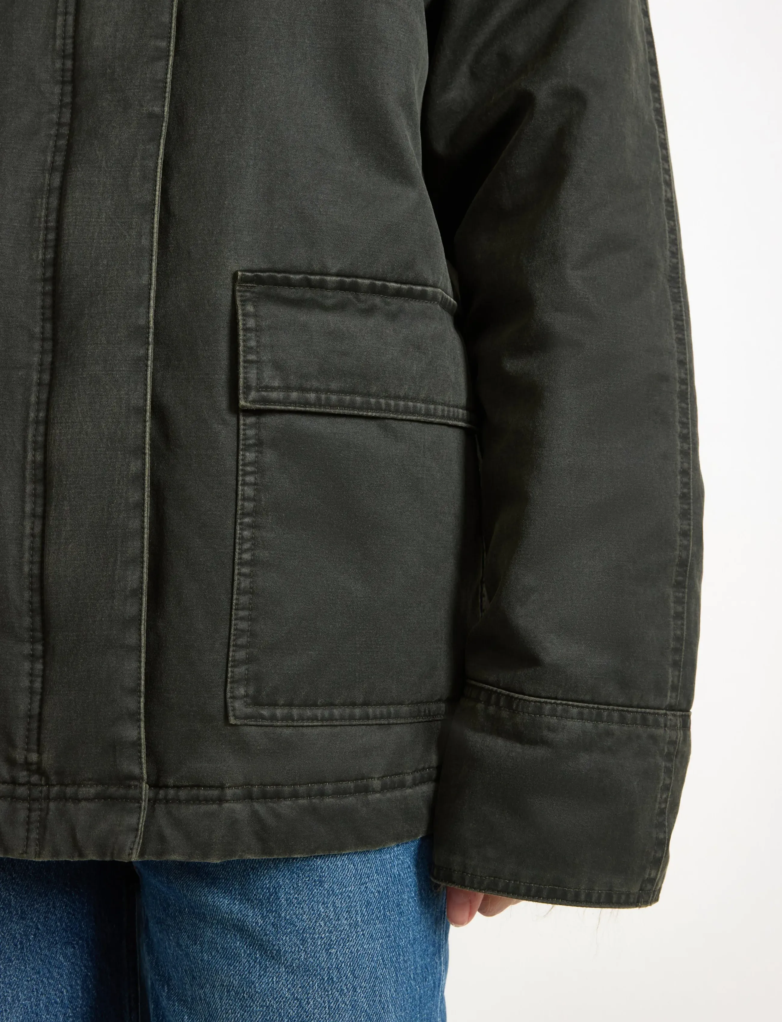 Lindex - Vattert jakke - yttertøy - dark dusty green - 4