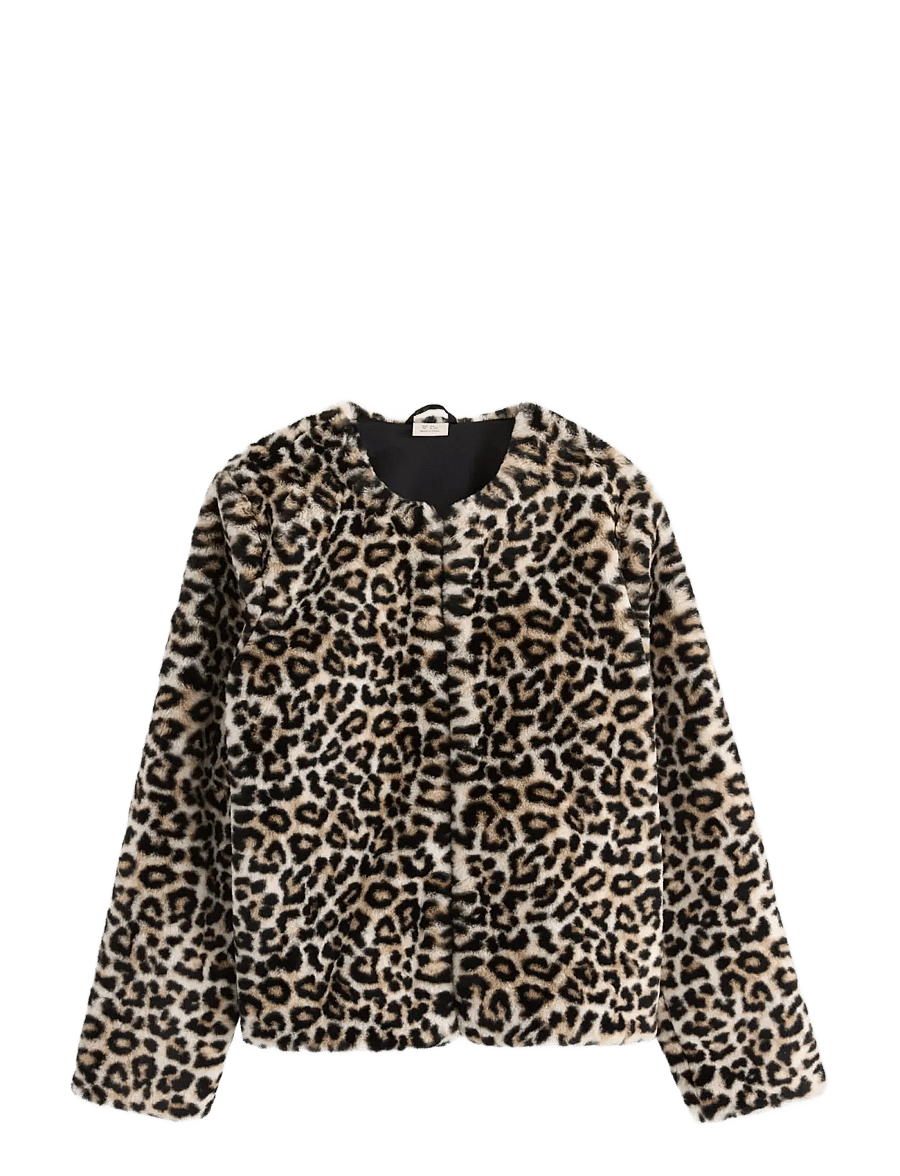 Lindex - Jacket fake fur school girls - faux fur - offblack - 1