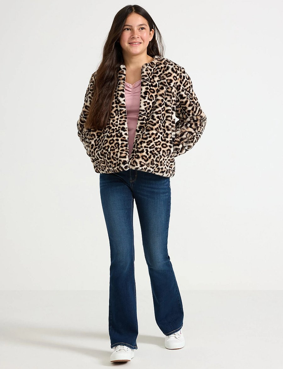 Lindex - Jacket fake fur school girls - faux fur - offblack - 0