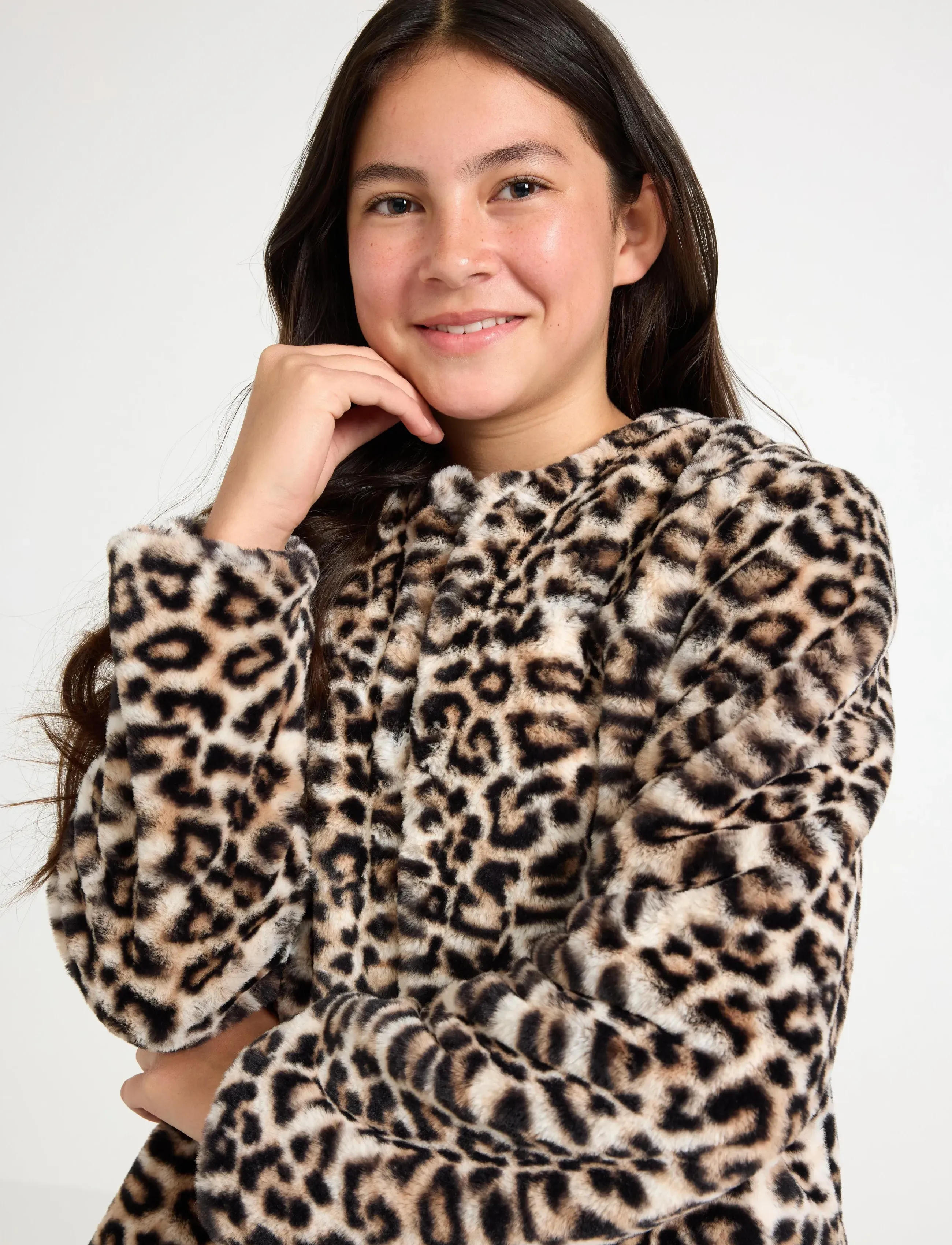 Lindex - Jacket fake fur school girls - faux fur - offblack - 4