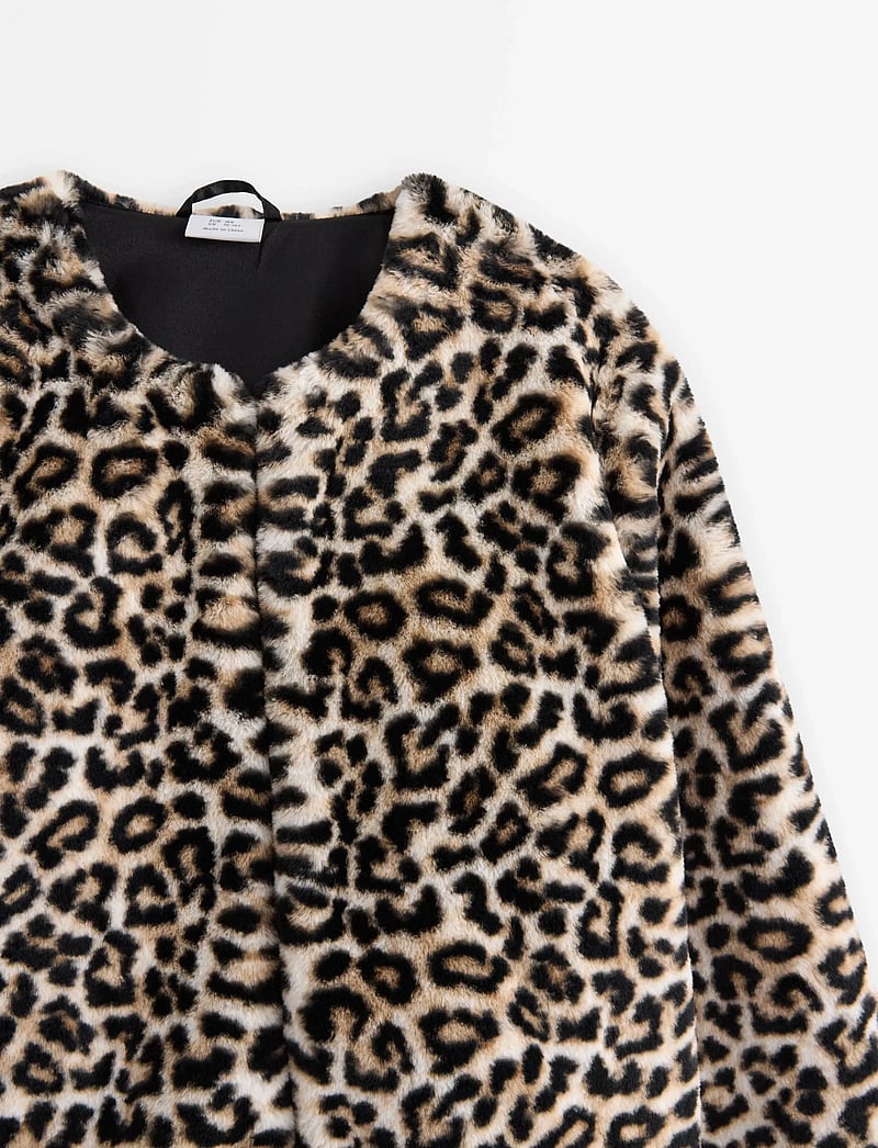 Lindex - Jacket fake fur school girls - faux fur jakker - offblack - 5