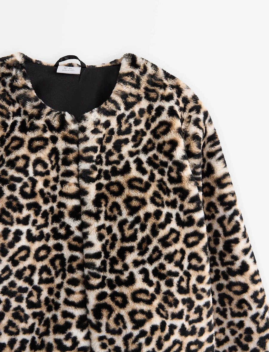 Lindex - Jacket fake fur school girls - faux fur - offblack - 5