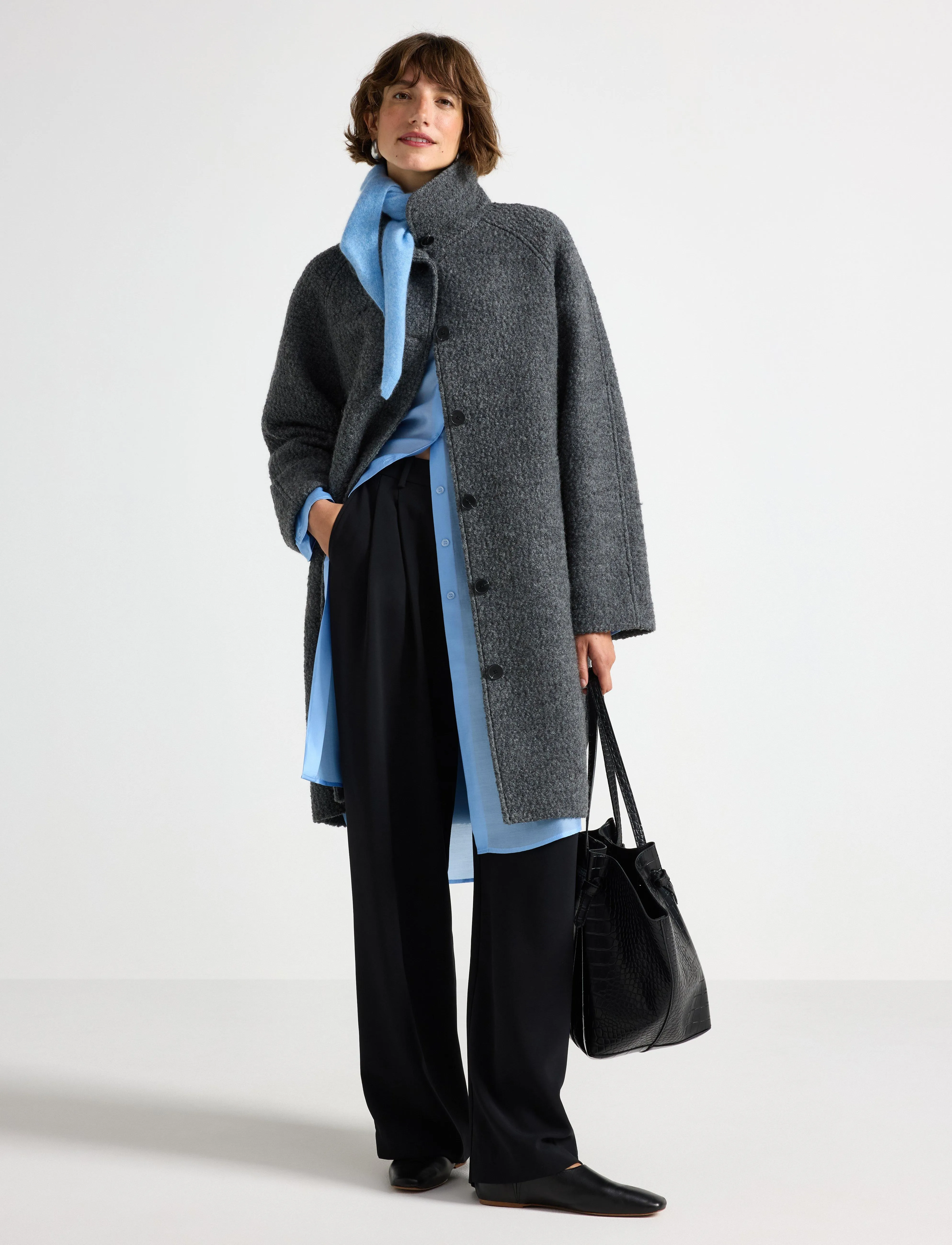 Lindex Coat Nora - Mäntel - DARK GREY MELANGE / grey