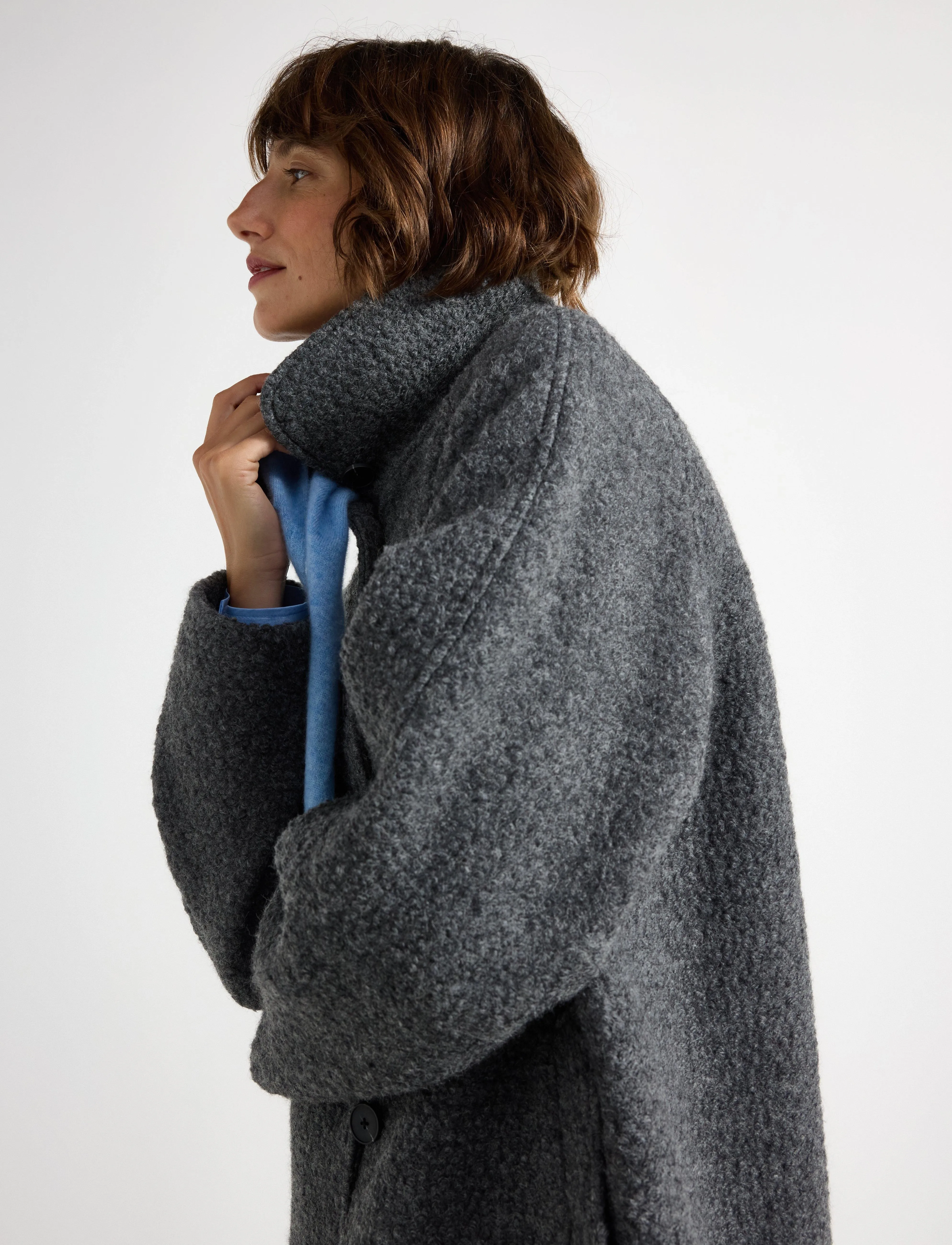 Lindex - Coat Nora - overtøj - dark grey melange - 4
