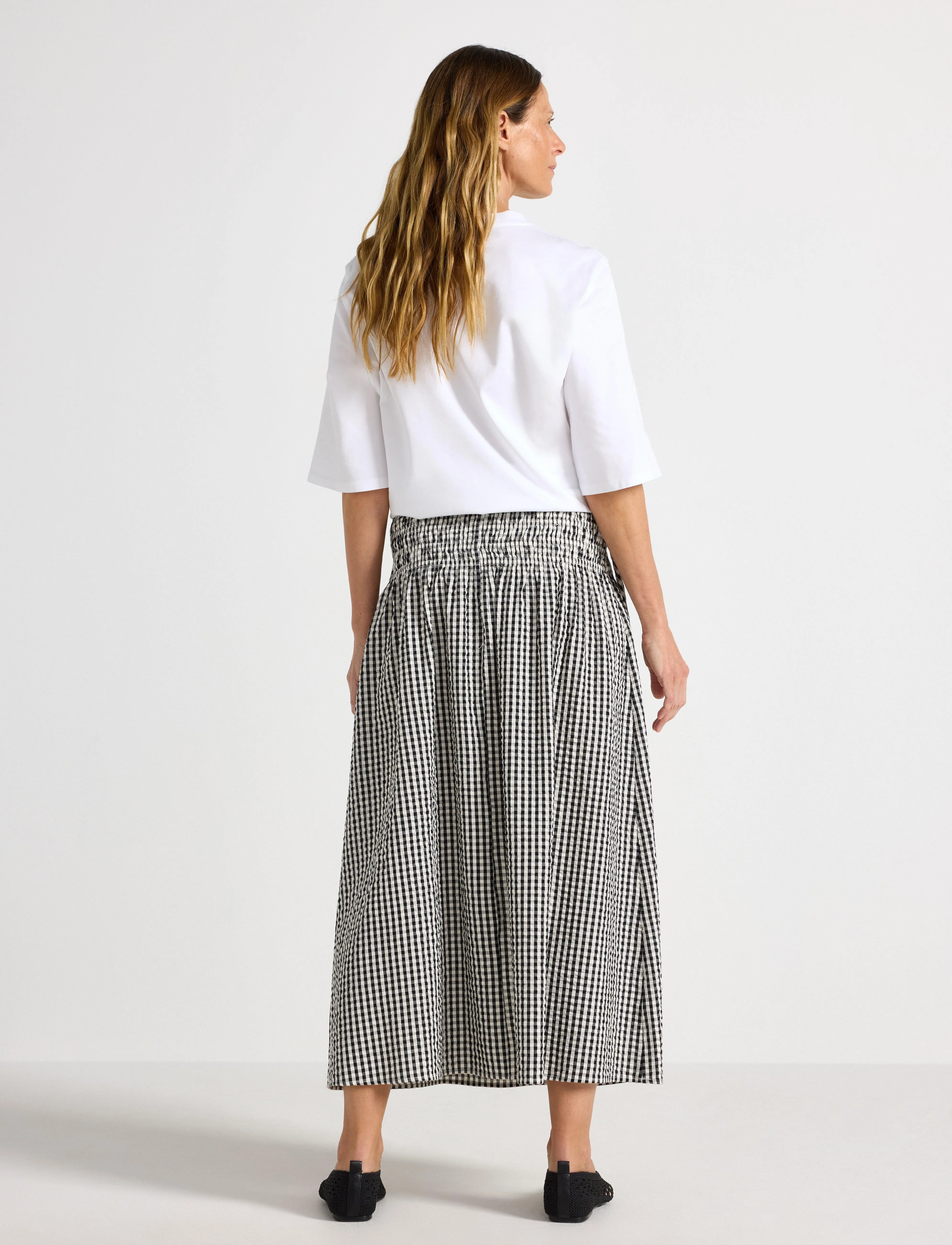 Lindex - Skirt Jill Seersucker - light beige - 3
