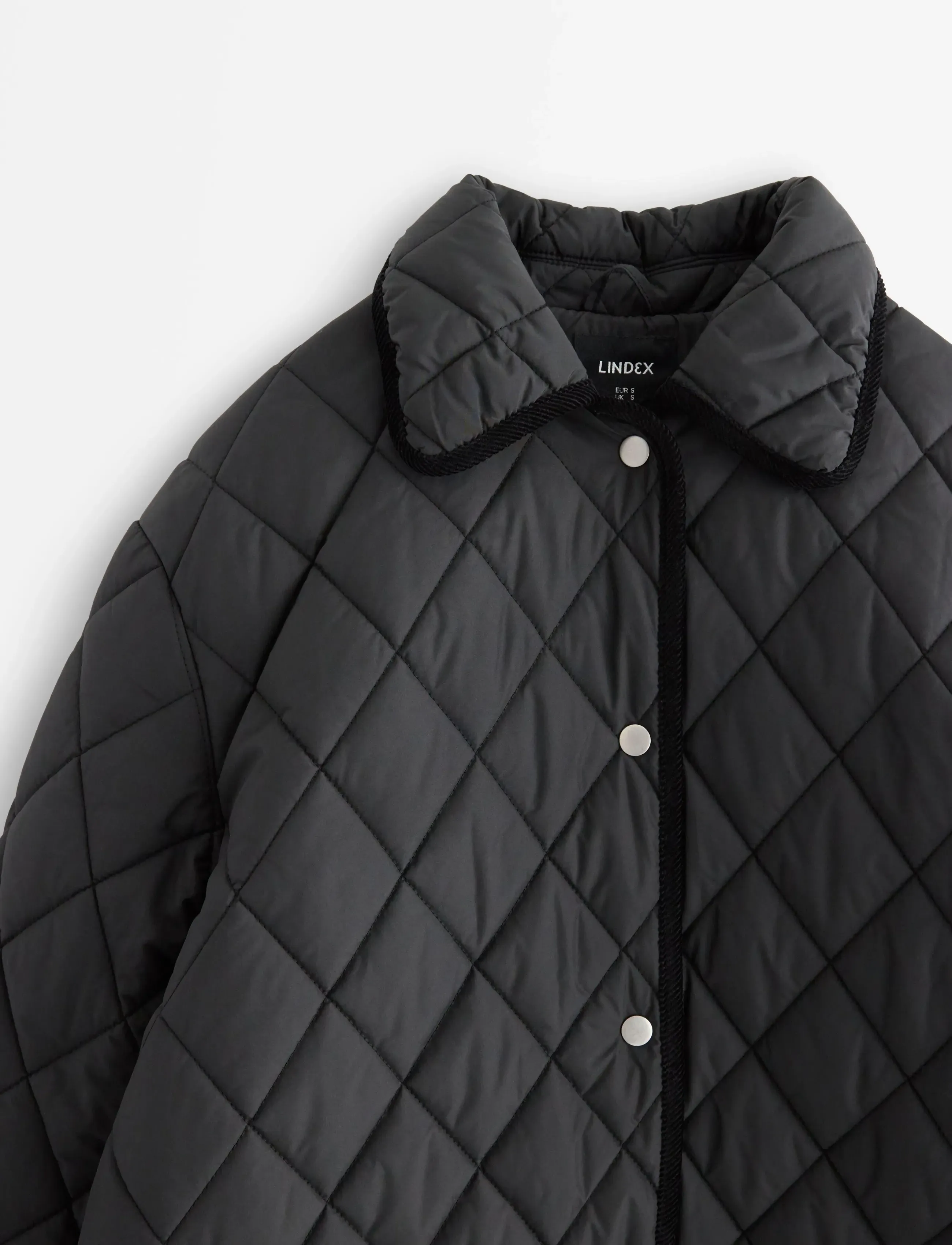 Lindex - Vattert kåpe - sulejoped ja voodriga joped - black - 5