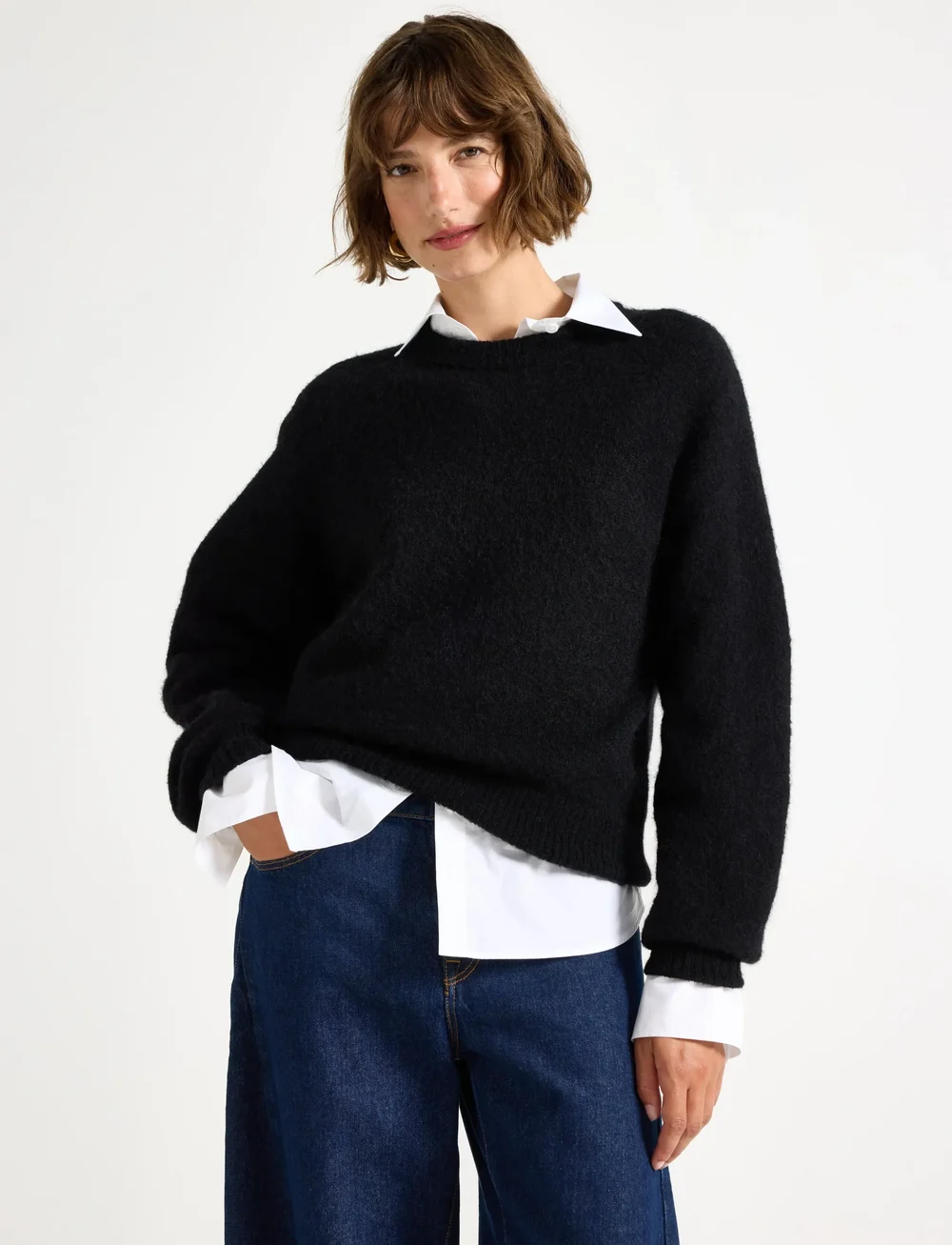 Lindex - Sweater Izzy Mohair blend - stickade tröjor - black - 0