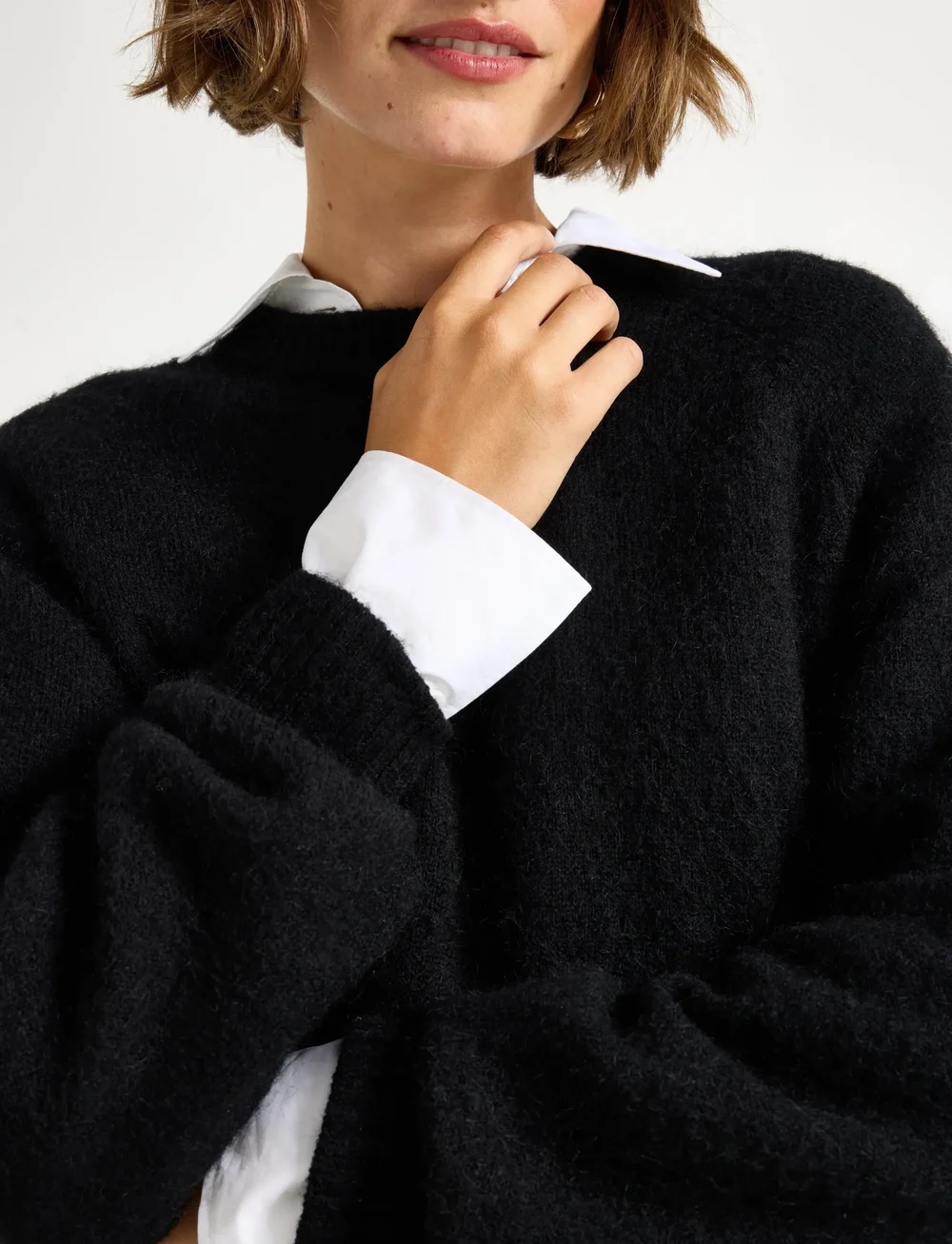 Lindex - Sweater Izzy Mohair blend - stickade tröjor - black - 4