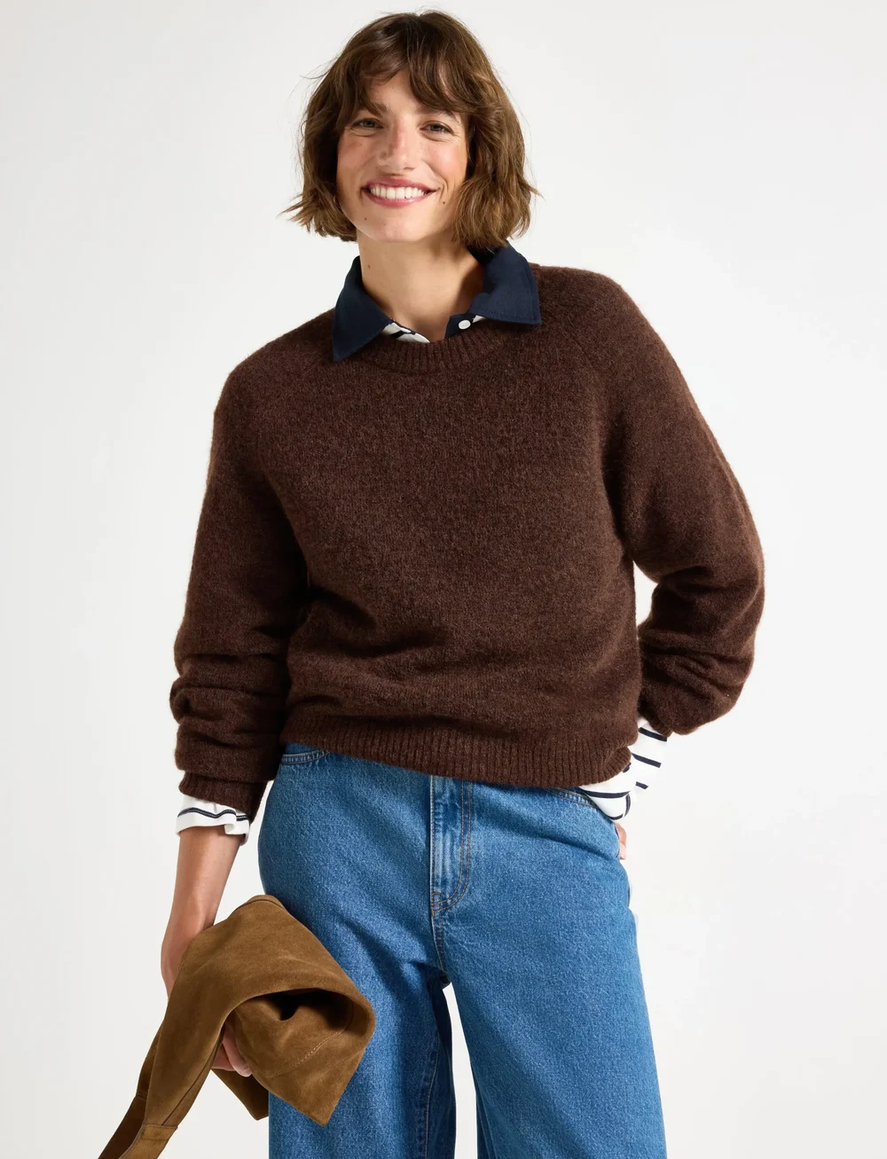Lindex - Sweater Izzy Mohair blend - jumpers - brown - 0