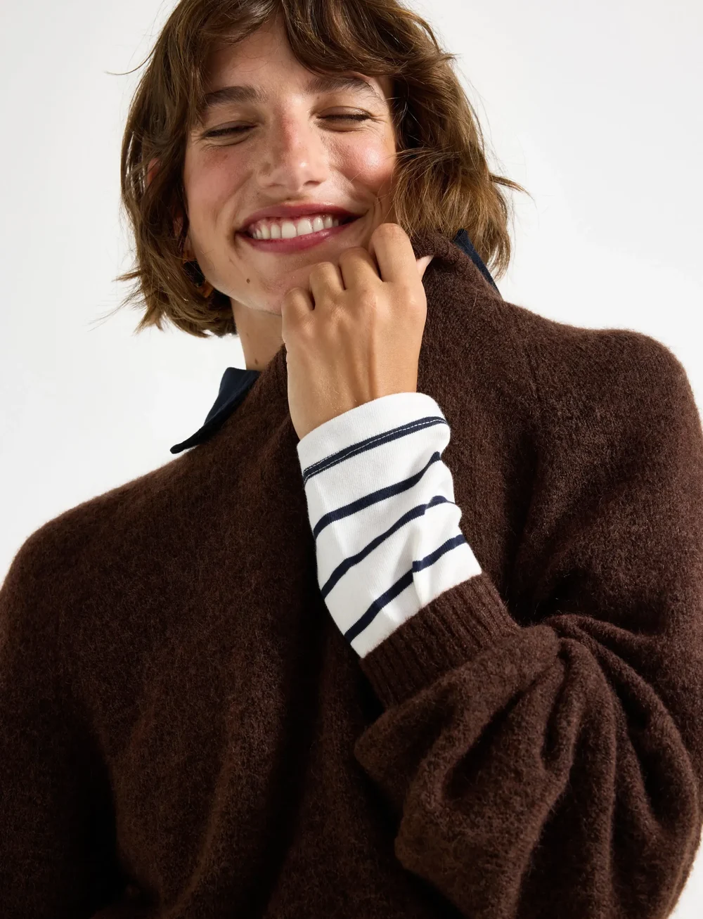 Lindex - Sweater Izzy Mohair blend - jumpers - brown - 4