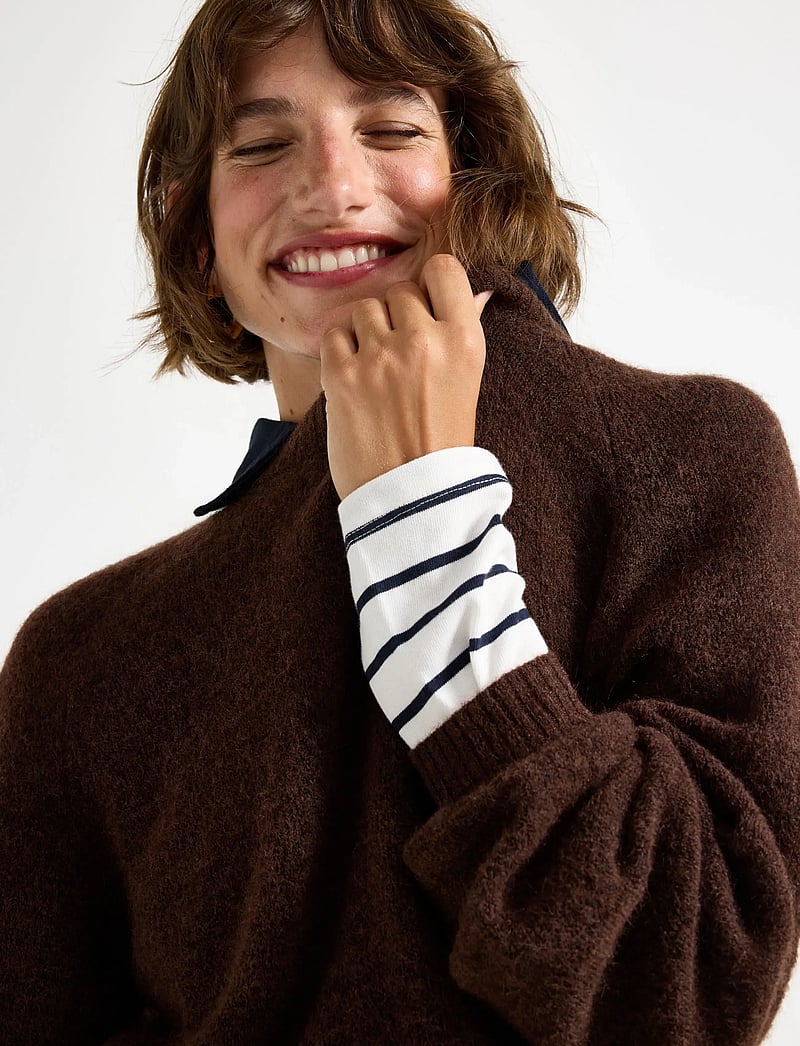 Lindex - Sweater Izzy Mohair blend - stickade tröjor - brown - 4