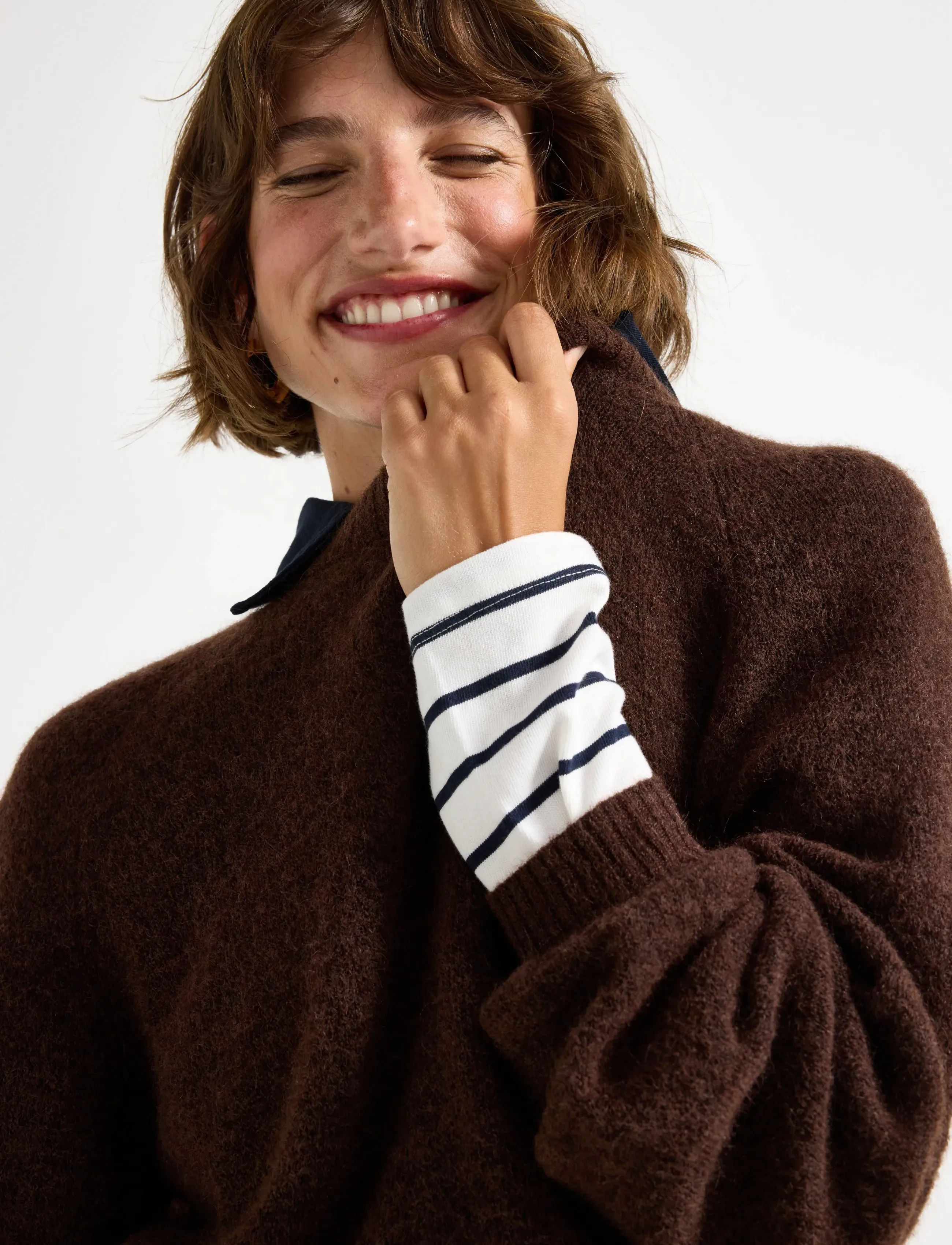 Lindex - Sweater Izzy Mohair blend - pullover - brown - 4