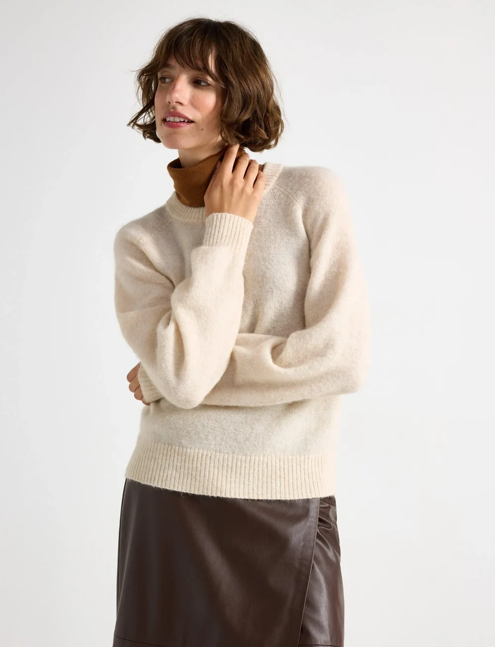 Lindex - Sweater Izzy Mohair blend - jumpers - light beige - 0
