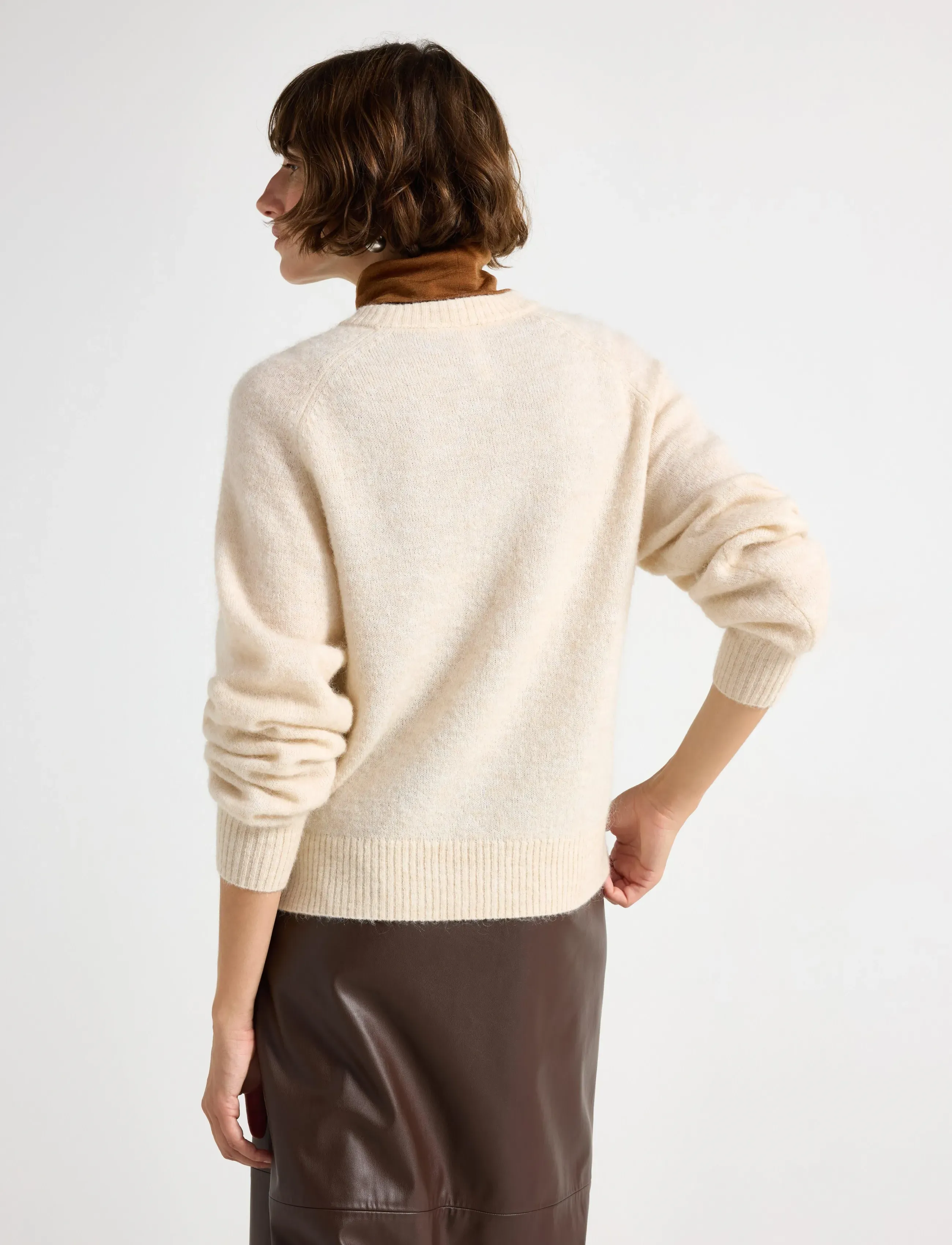 Lindex - Sweater Izzy Mohair blend - stickade tröjor - light beige - 3