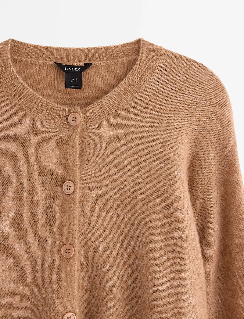 Lindex - Strikket cardigan i ullblanding - cardigans - dark beige - 5