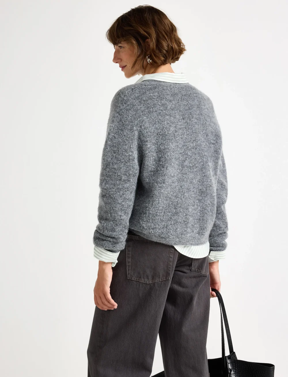 Lindex - Cardigan Minna Mohair blend - cardigans - dark grey melange - 3