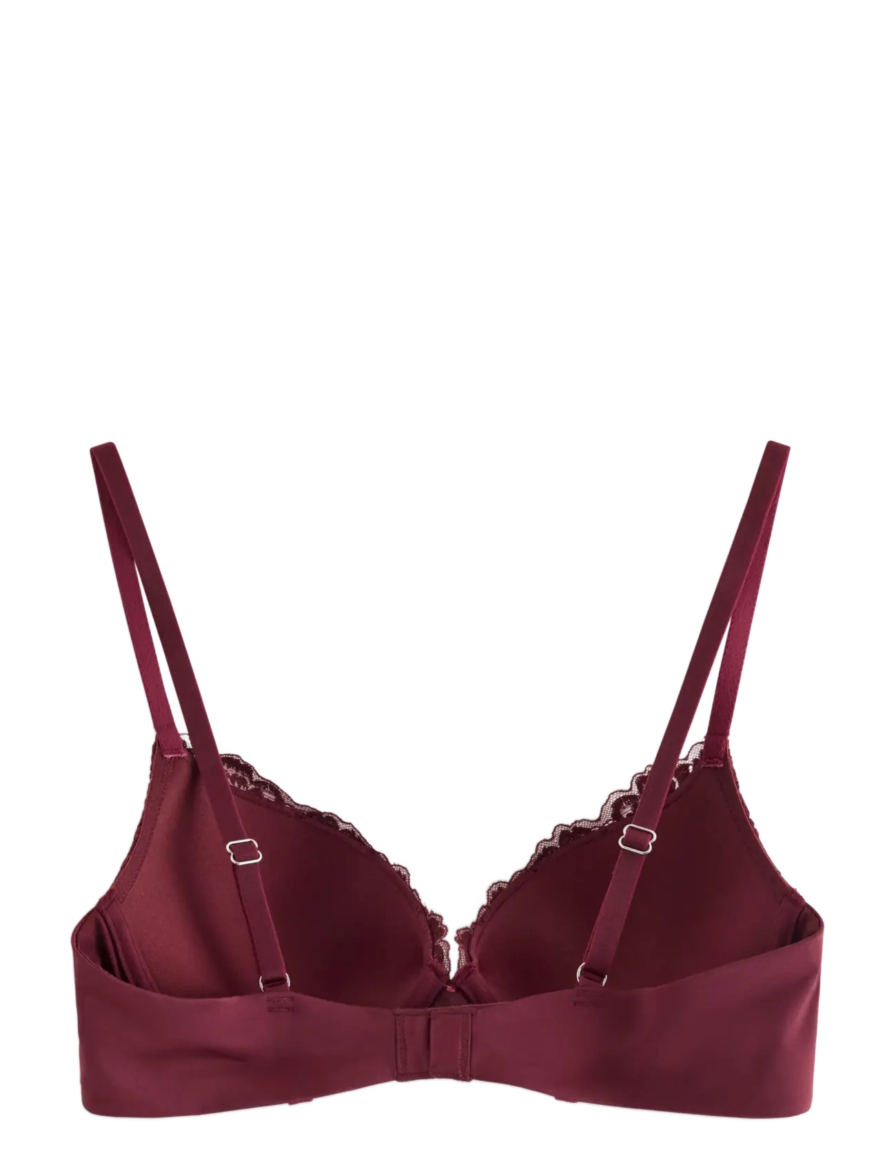 Lindex - Malva push-up bra with lace - dark dusty red - 2