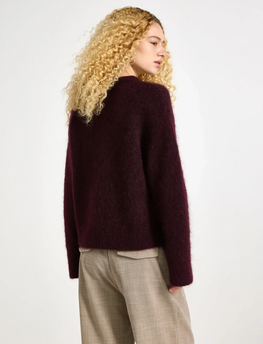 Lindex - Sweater Edda Mohair blend - stickade tröjor - dark red - 3