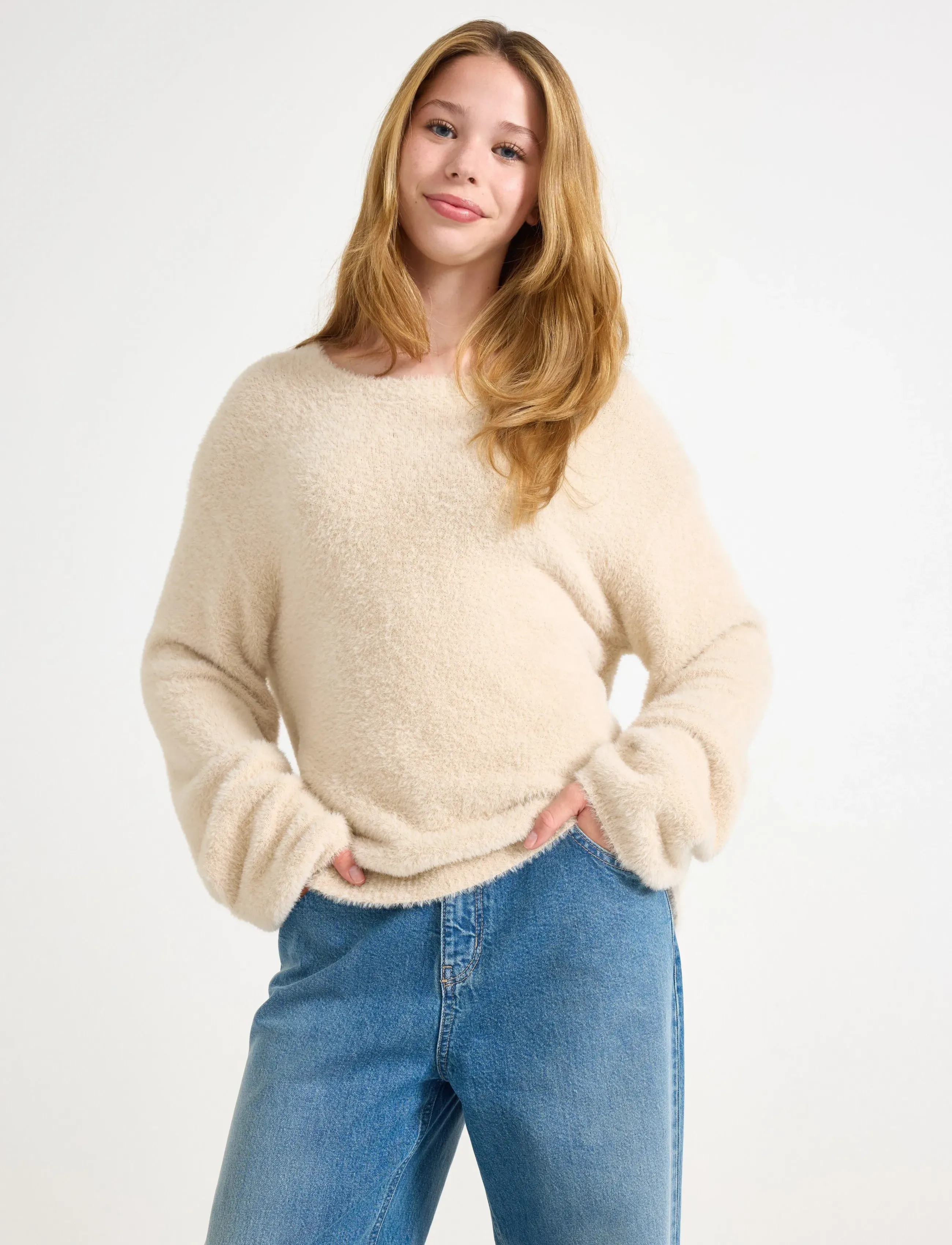 Lindex Lã¥Ngã¤Rmad Trã¶Ja, 158/164, Beige, Strik > Pullovere, Børn