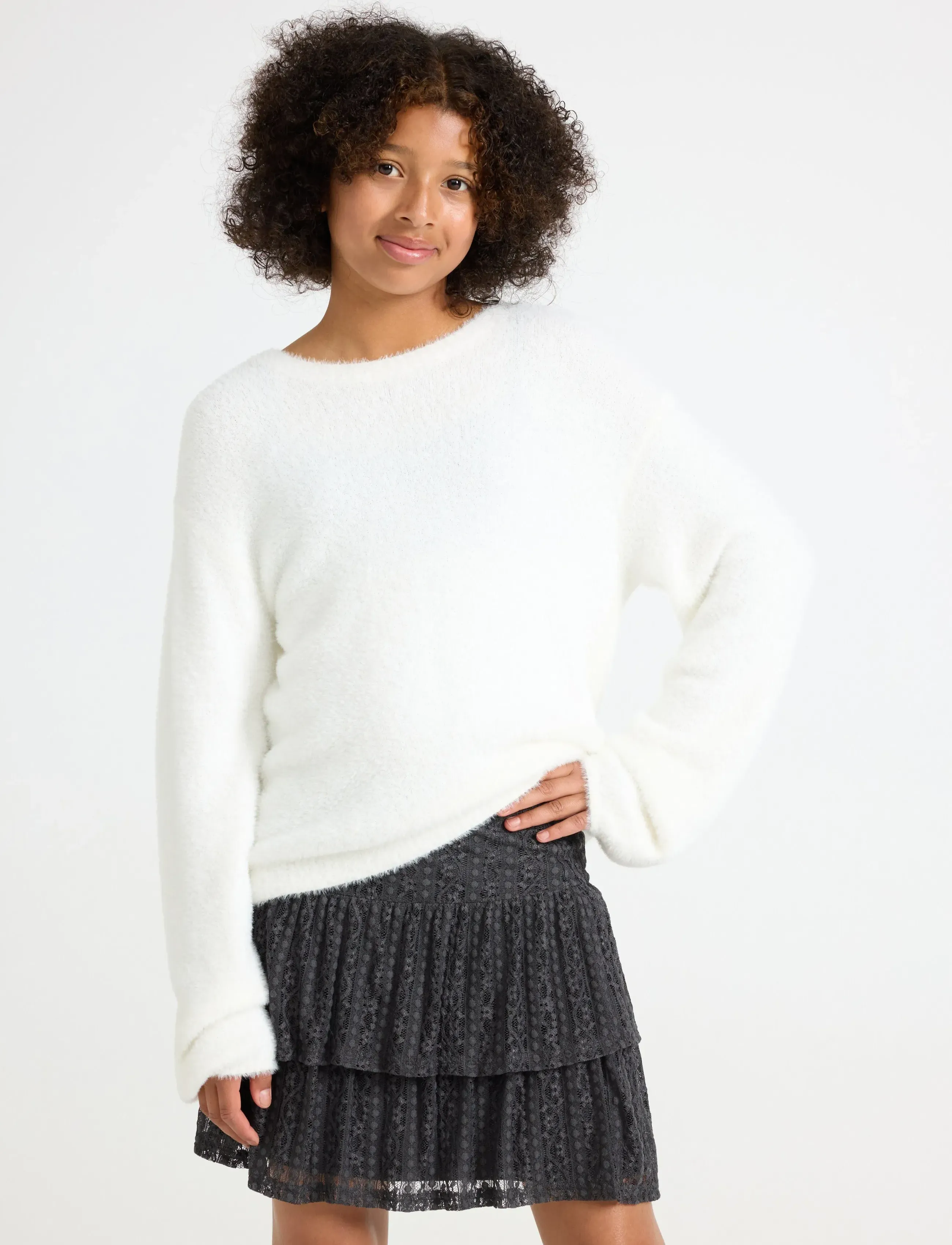 Lindex Lã¥Ngã¤Rmad Trã¶Ja, 128, Cream, Strik > Pullovere, Børn