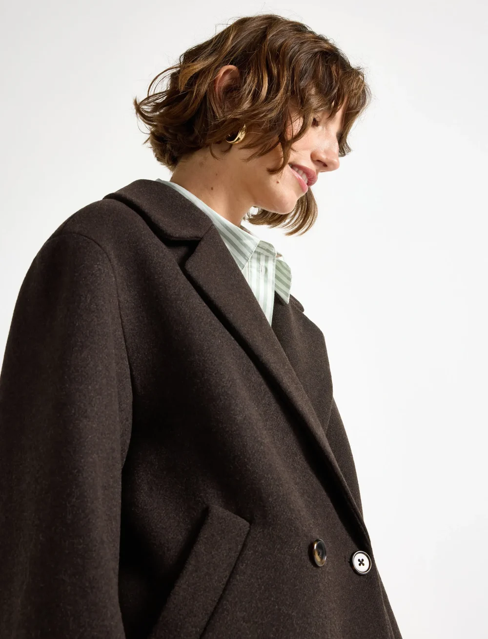 Lindex - Jacket Delilah - uldjakker - dark brown - 4