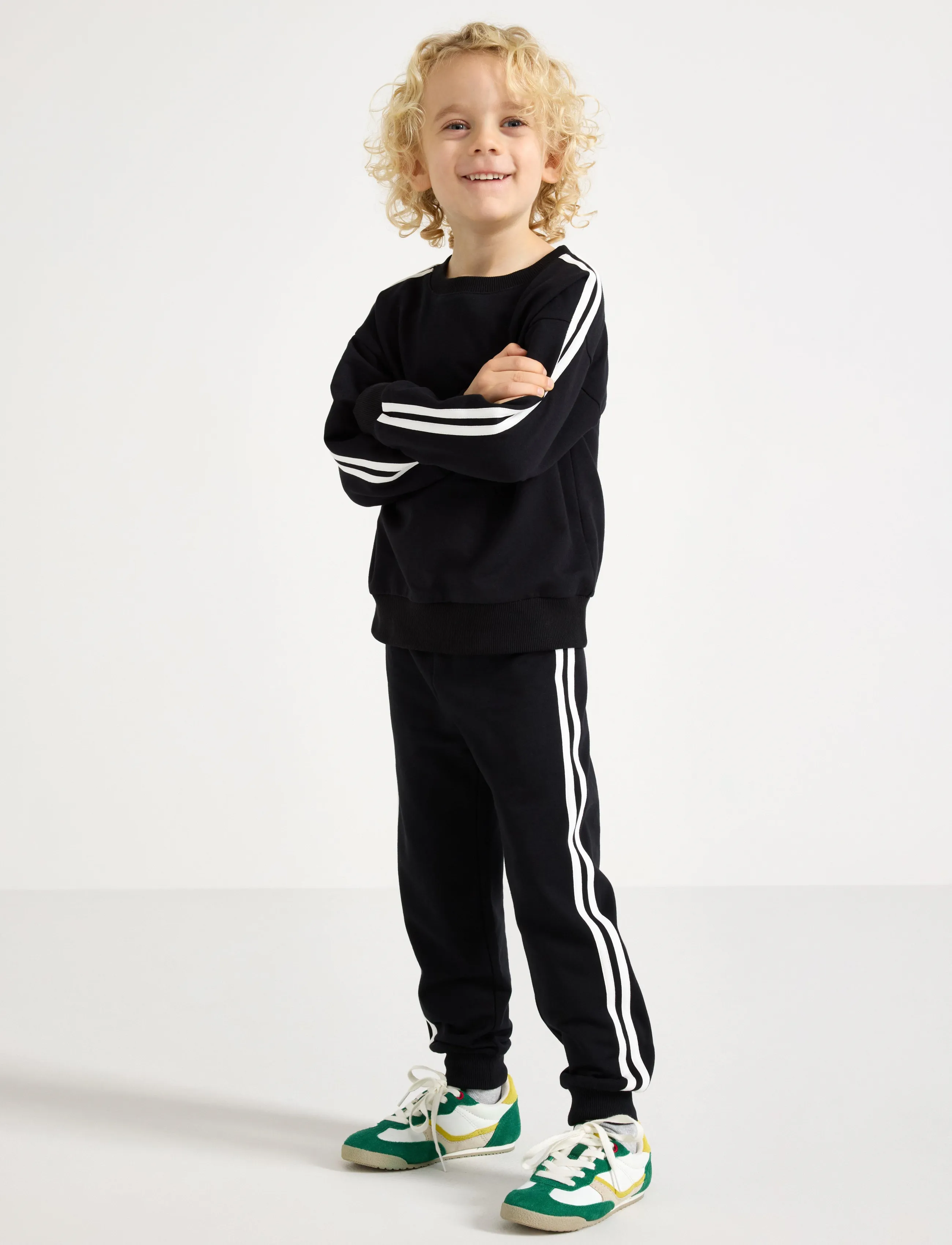 Lindex Joggers With Brushed Inside, 92, Black, Underdele > Joggingbukser, Børn