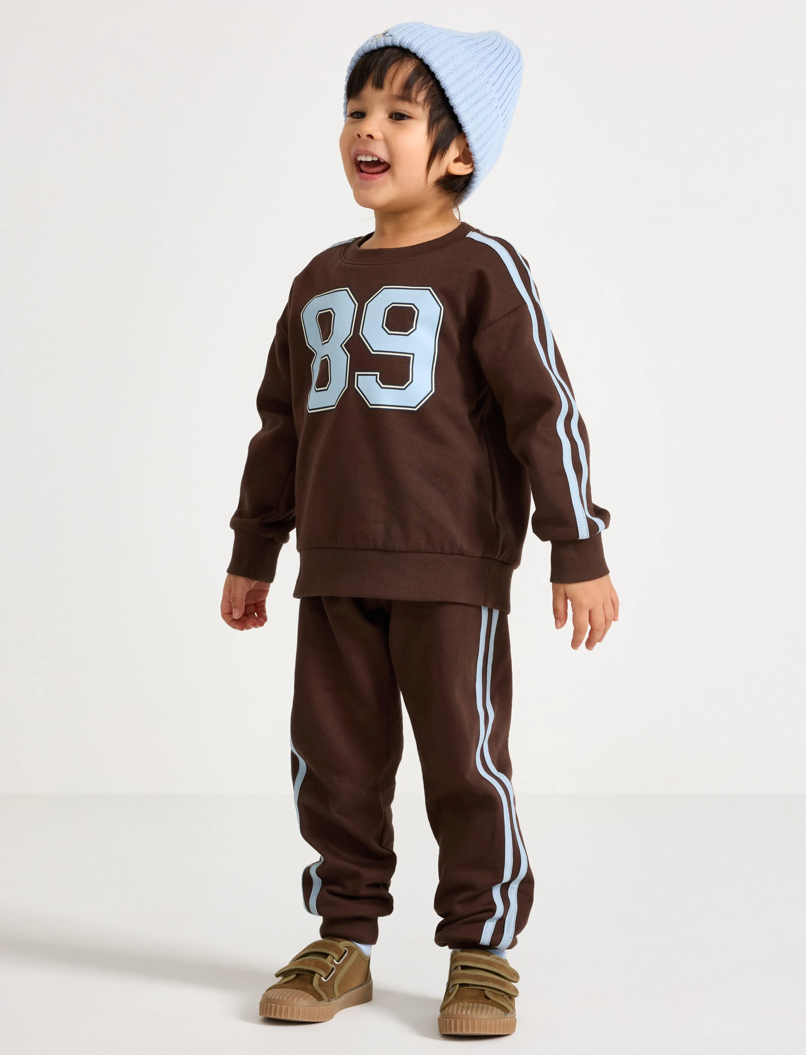 Lindex Joggers With Brushed Inside, 128, Unterteile, Braun - Sweatpants, Kinder