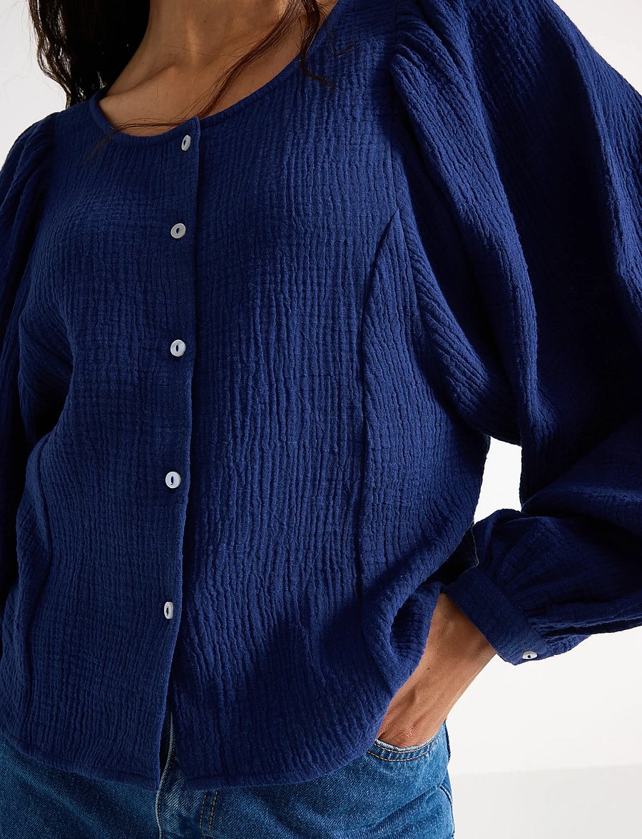 Lindex - Blouse Yellena - langärmlige blusen - dark blue - 4