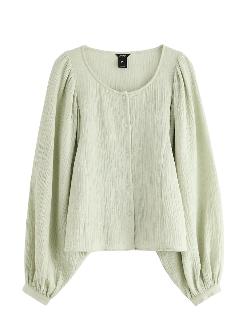 Lindex - Blouse Yellena - långärmade blusar - light dusty green - 1
