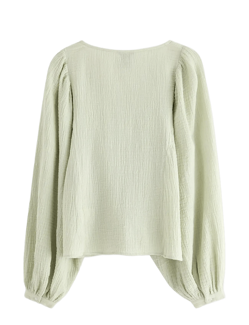 Lindex - Blouse Yellena - långärmade blusar - light dusty green - 2