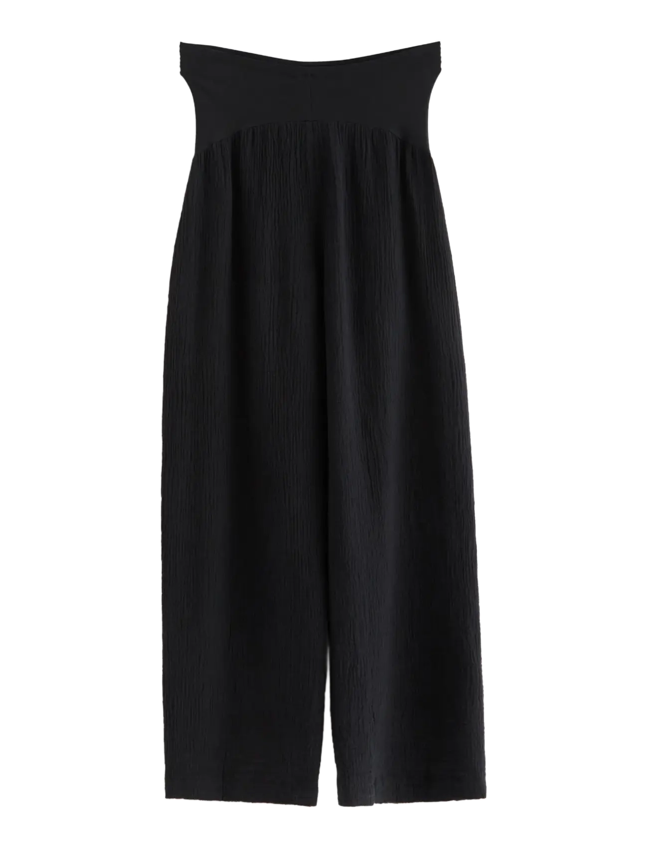 Lindex - MOM straight crinkled trousers - laia säärega püksid - black - 2