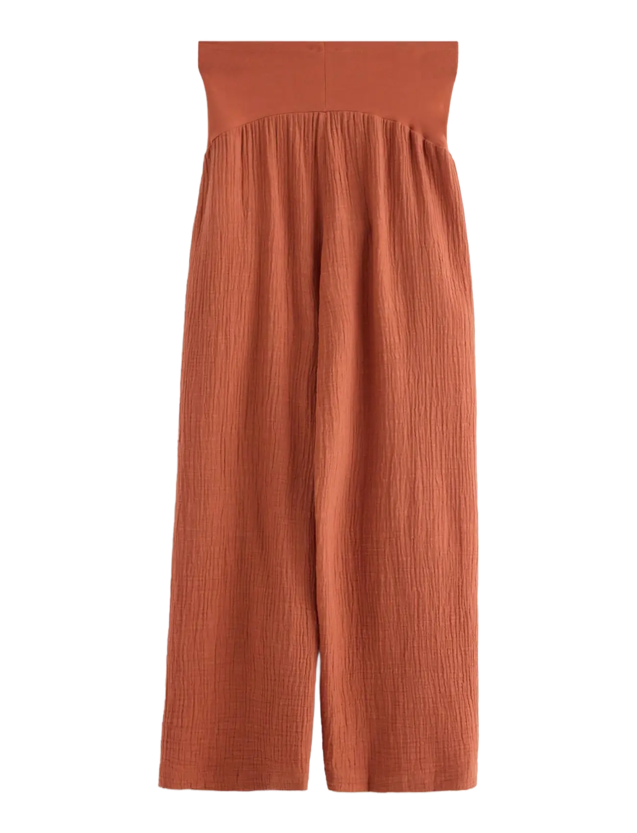 Lindex - MOM straight crinkled trousers - bukser med brede ben - dark dusty orange - 2