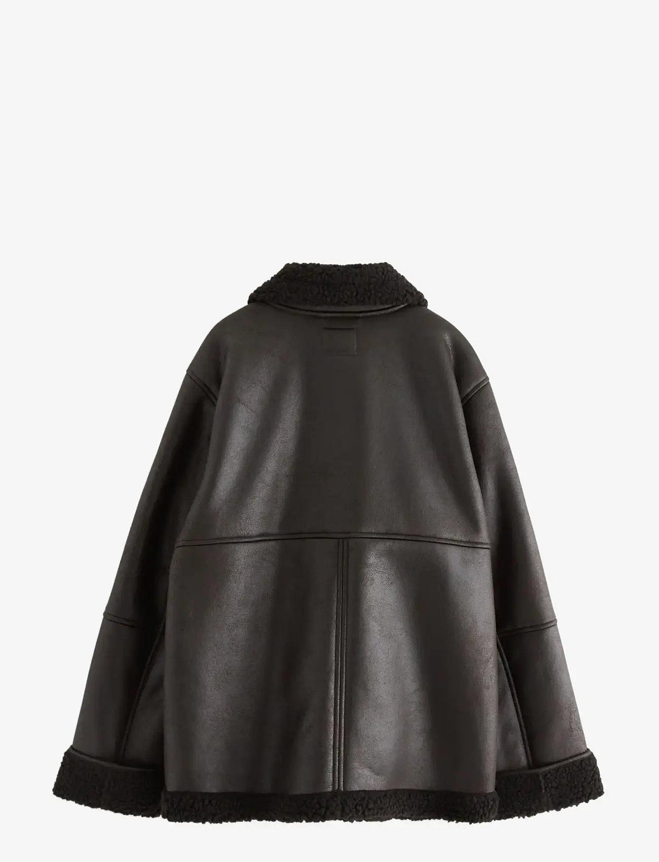 Lindex - Jacket Sheerling PU - wintermäntel - dark brown - 1