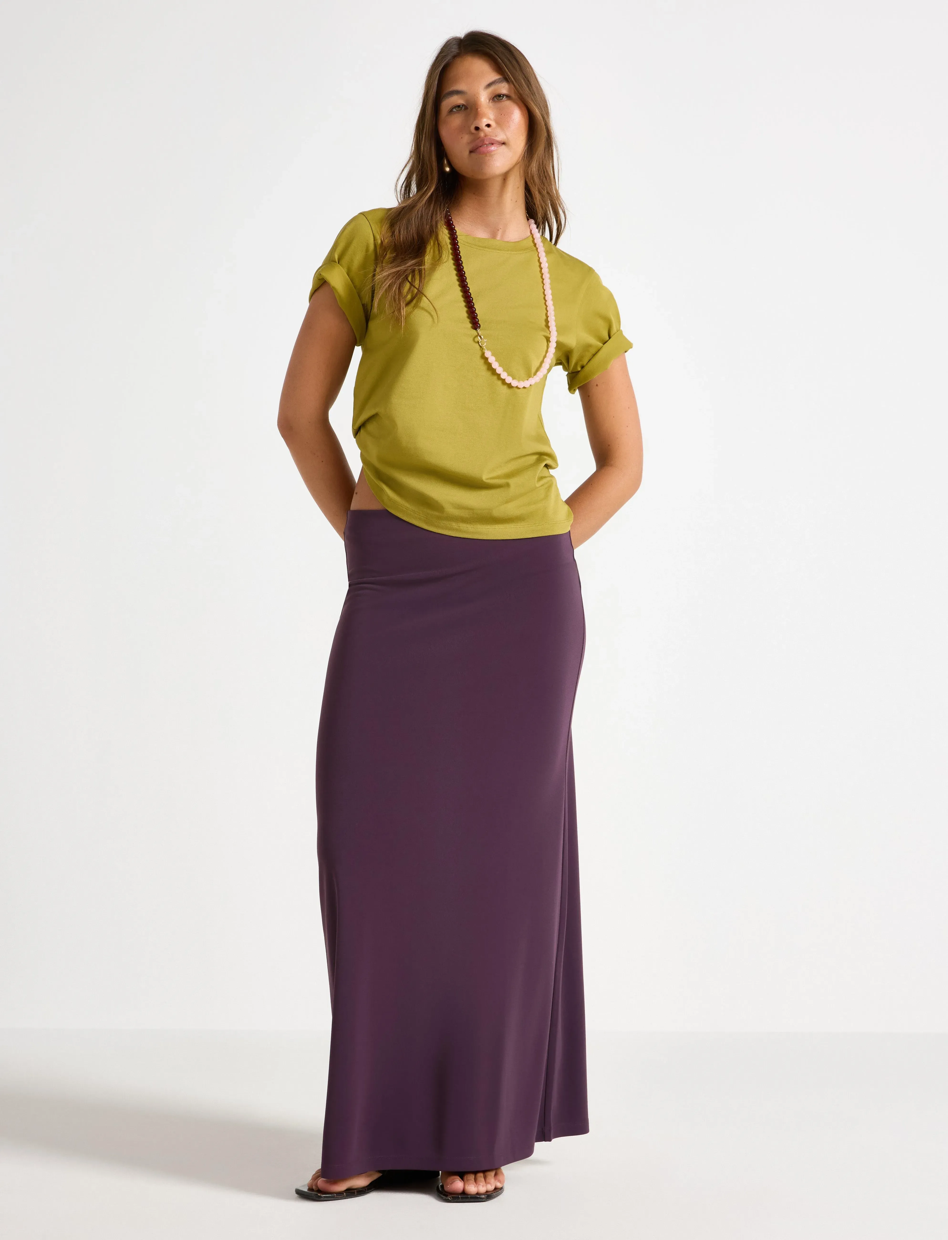 Lindex Maxi nederdel - Seelikud - DARK DUSTY LILAC / purple